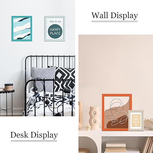 Miniatura 2 de VIOLABBEY 8x10 Picture Frames Set of 4, Colorful Photo Frame of Modern Style, High Definition Tempered Real Glass, Wall mounted or Tabletop Display