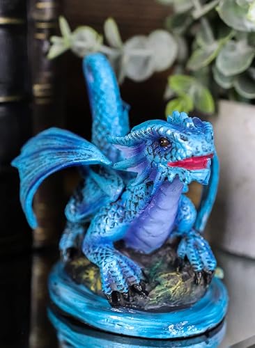 Miniatura 6 de Ebros Aqua Elemental Pearl Water Dragon Estatua coleccionable Mítica Fantasía Edad de Dragones Behemoth of the Sea Figurine por Anne Stokes (Baby
