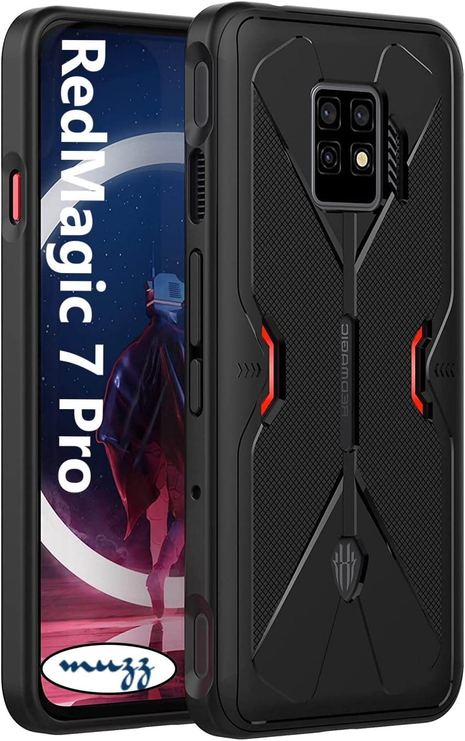 Case for ZTE nubia Red Magic 7 Pro, Ultra Silm Cover [Slim-Fit] [Anti-Scratch] [Shock Absorption] for ZTE nubia Red Magic 7 Pro (Black)