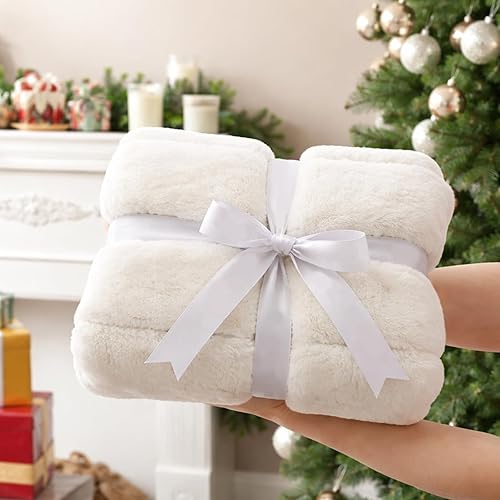 Miniatura 4 de Cozy Bliss Manta de piel sintética para sofá, acogedora manta de invierno gruesa de felpa suave para sofá, dormitorio, sala de estar, 50 x 60