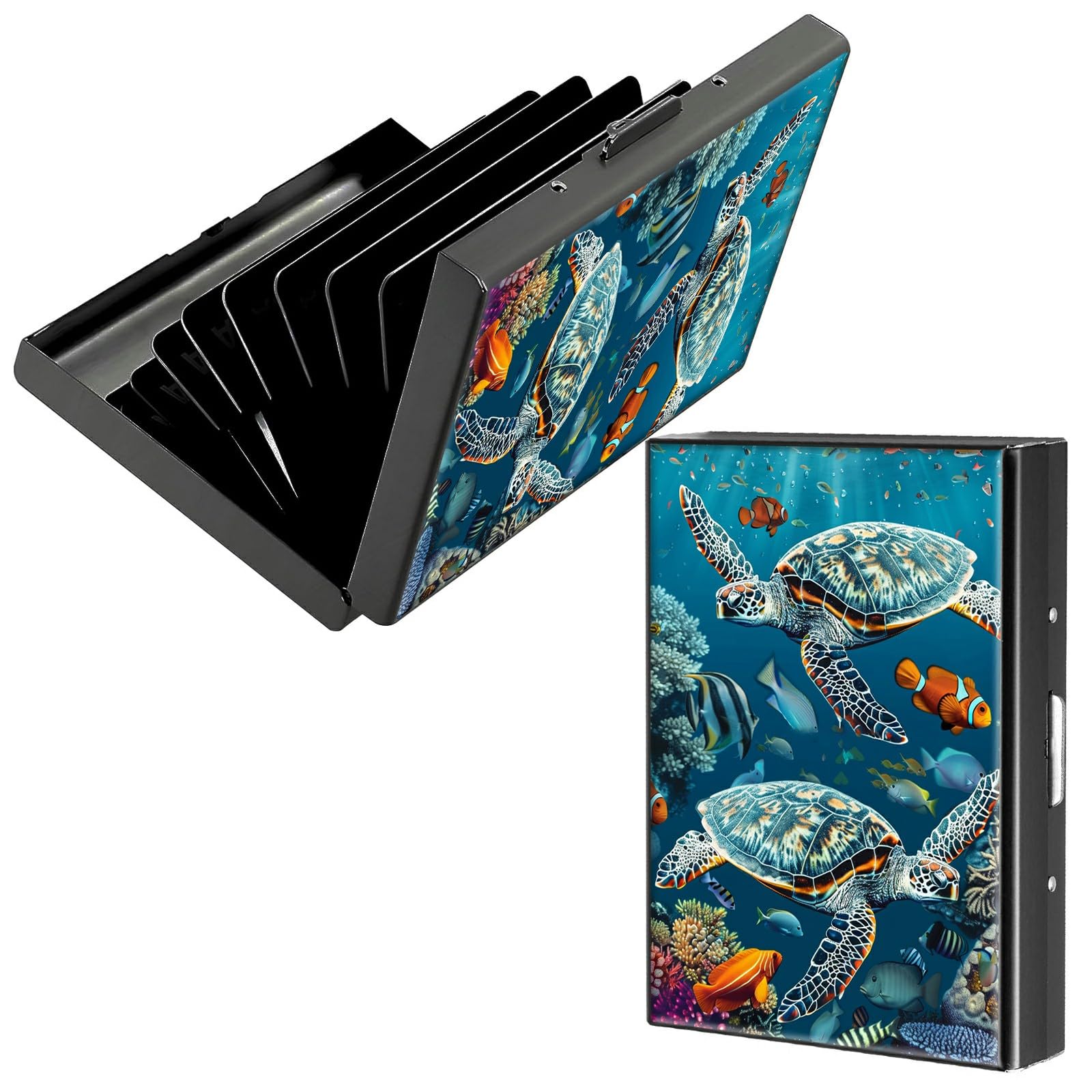 HEAKIERG Metal Credit Card Holder, Business Card Holder Metal Rfid Card Holder Wallet for Women Men, Travel, Shopping, Outdoor, Fall Wallet Purse Gift