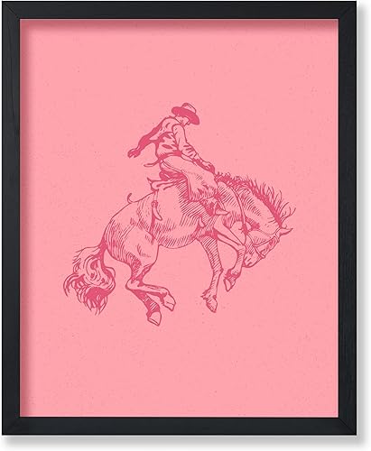 Miniatura 76 de Poster Master Póster de Rodeo marrón – Estampado retro de vaquero sobre caballo – Arte de vaquero – Arte occidental – Arte del salvaje oeste –