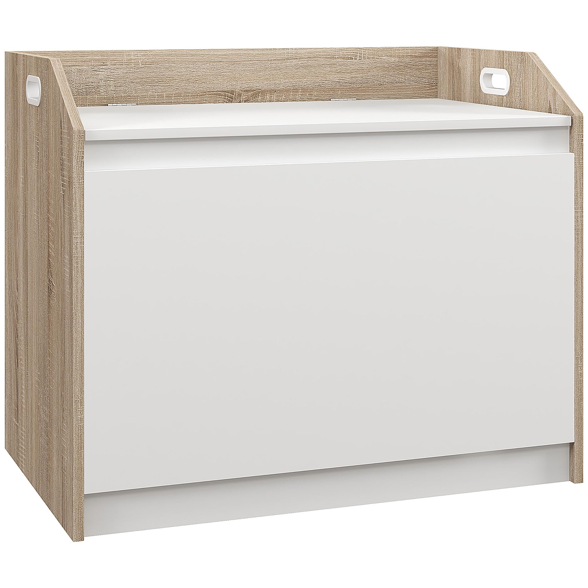 HOMCOM Cassapanca in Legno, con Schienale per Ingresso 62.4x40x51.5cm | Moderna, Panca Contenitore, Camera da Letto