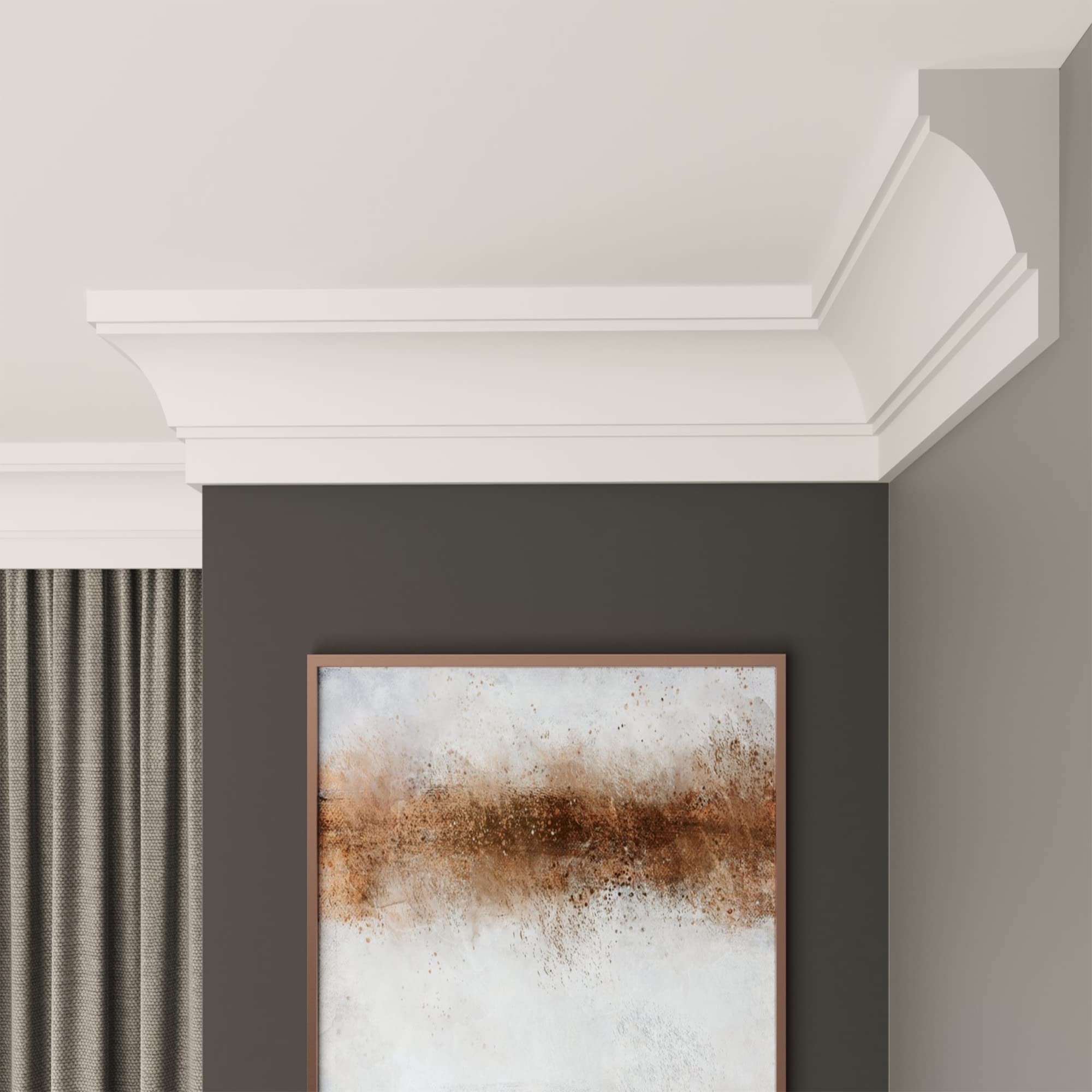 FAST DECOR Decorative Coving for Ceilings, Premium Extruded Polystyrene Cornice Coving, Lightweight Ceiling Moulding Trim, Flexible and Durable Ceiling Cornice Trim (CS08, 10M (5 Length))