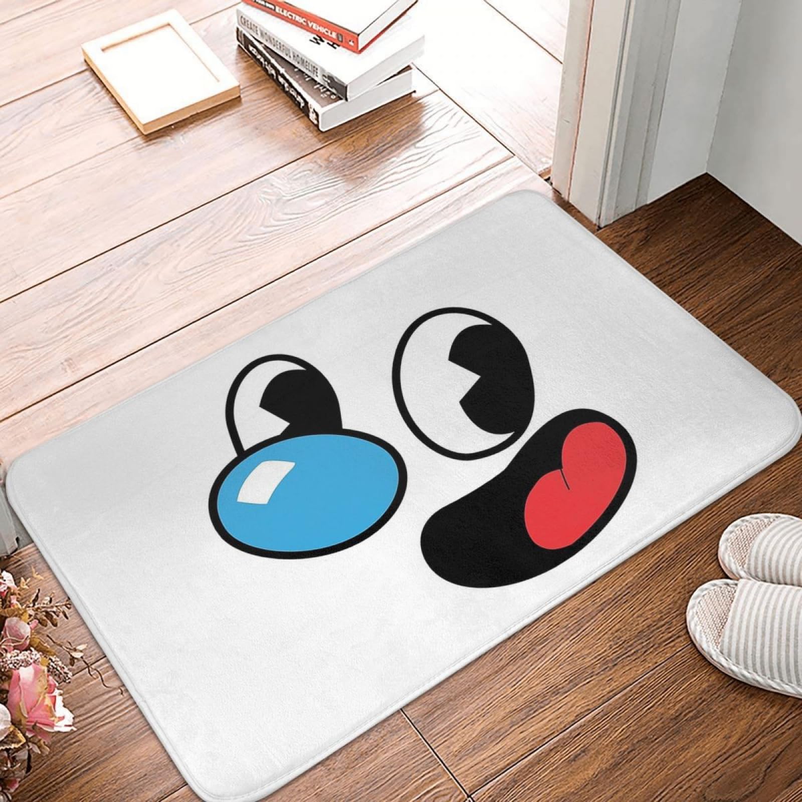 Paillasson Cuphead pour entrée et chambre - Tapis de salon imprimé jeu vidéo Mugman