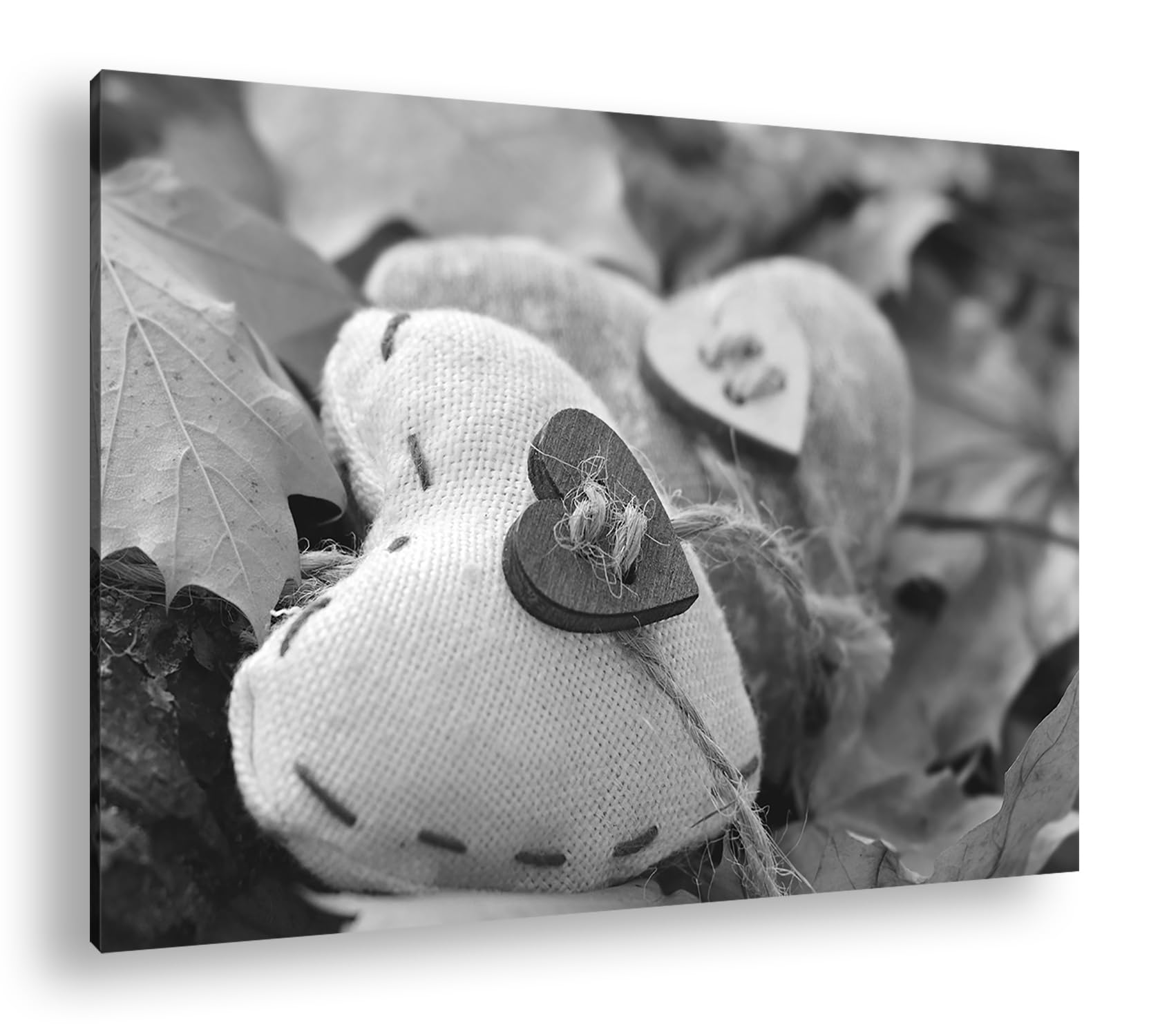 deyoli Décoration automnale - Format : 75 x 50 cm - Effet : noir/blanc - Impression numérique de qualité supérieure avec cadre en bois