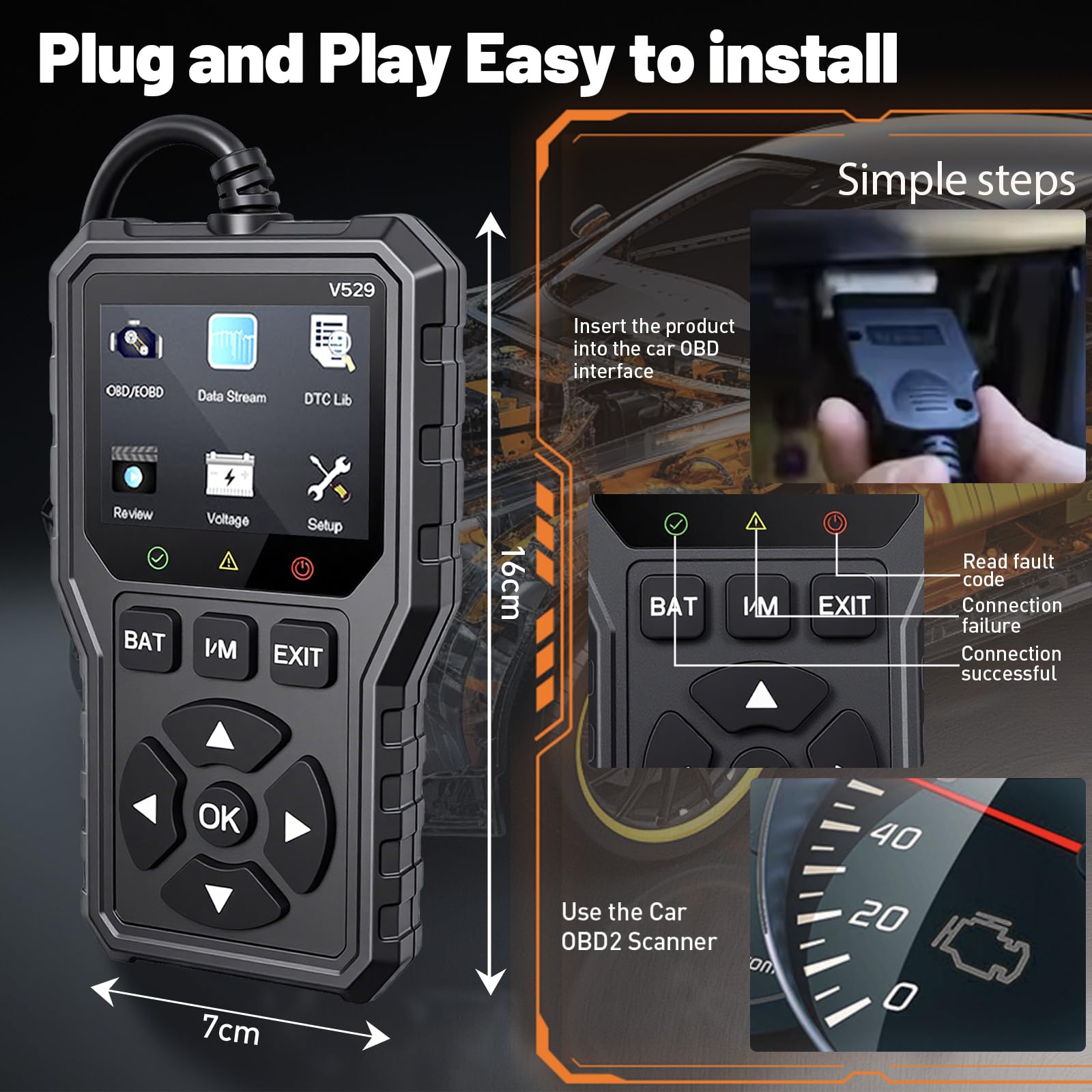 OBD2 Auto Diagnostica OBD2 Diagnosi Scanner,Diagnosi Auto Professionale in Italiano,Lettore Errore Motore Auto con Funzioni-OBD2 per Audi BMW Tutti i Veicoli