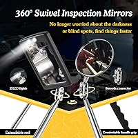 Vista 5 de Housolution Linterna magnética flexible de 360°, herramienta de recogida magnética telescópica de 32 pulgadas, regalo para hombres, barra magnética