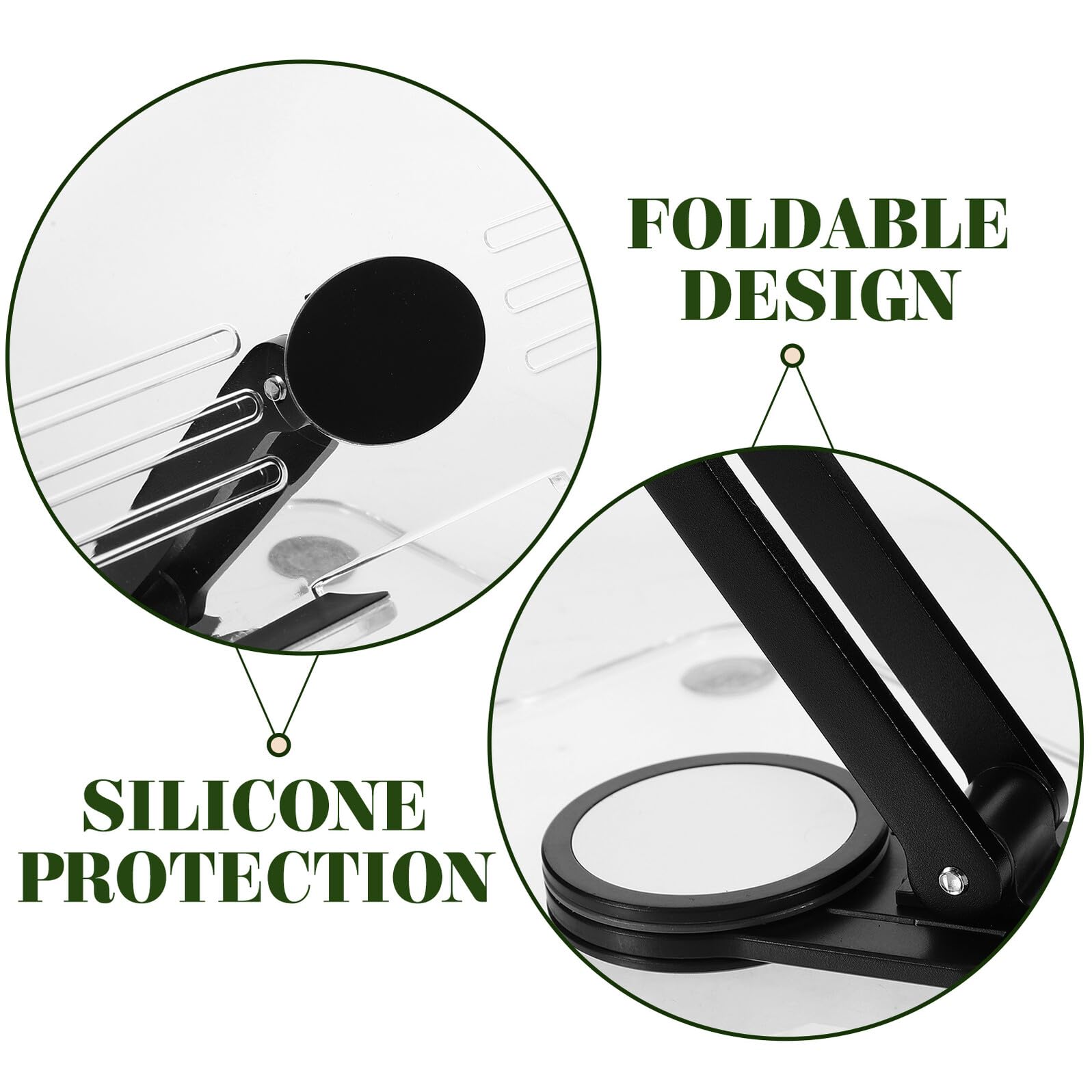 STOBAZA Soporte de Escritorio para Tablet Plegable y Ajustable de Acrílico Negro Base Antideslizante Soporte Sólido para Tabletas Portátil Adecuado para Oficina y Uso Multifuncional