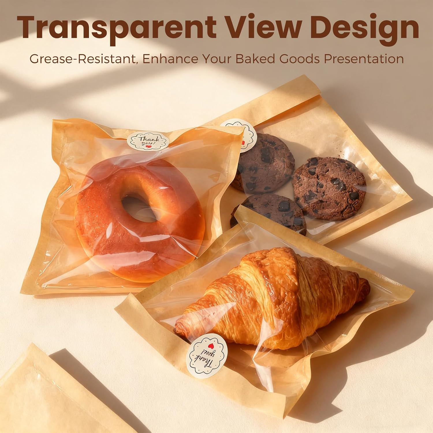 200Pcs Cookie Bags with Seal, Premium Cookie Packaging Bag 5.7 * 6.5 image 3