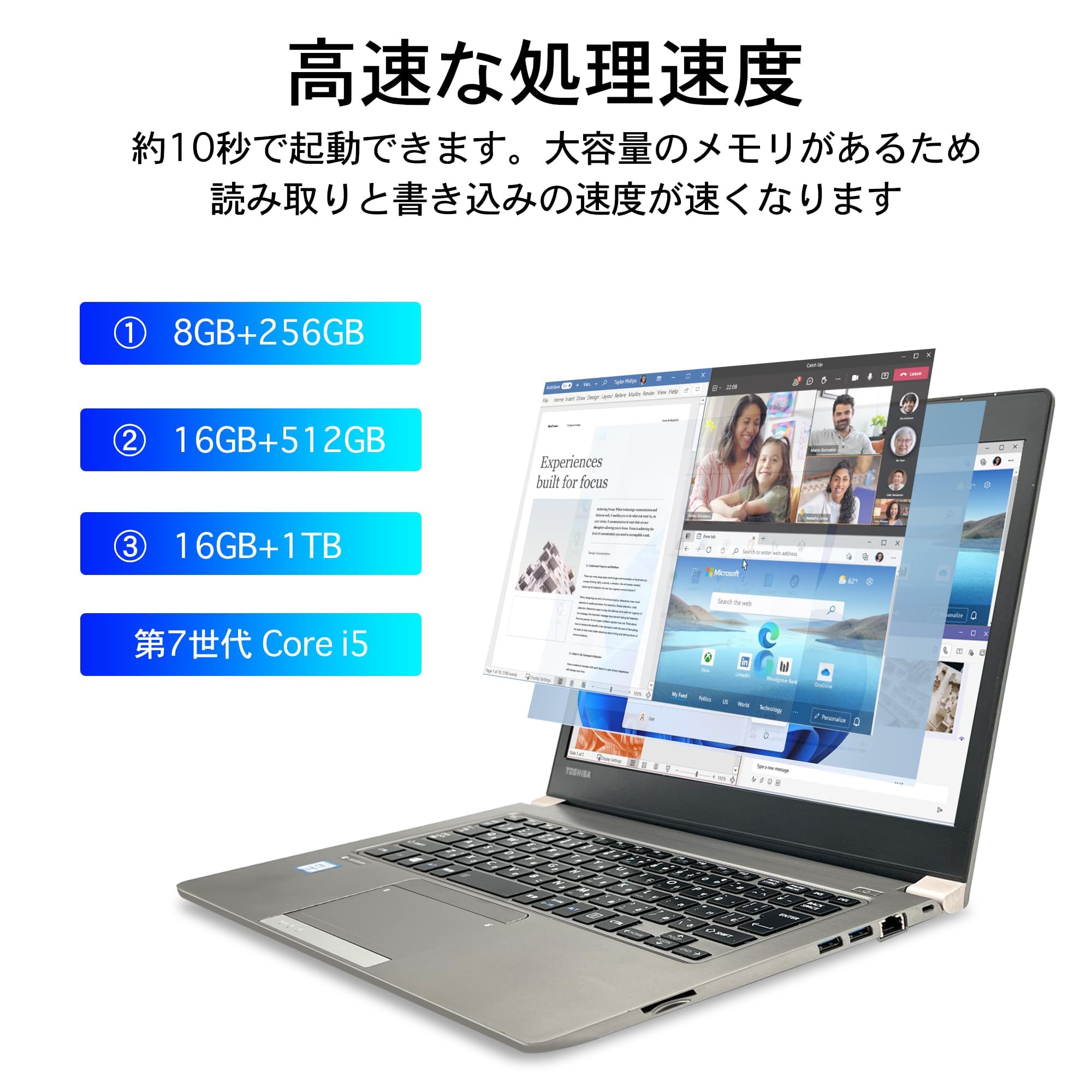 Amazon.co.jp: (整備済み品)ノートパソコン 東芝 dynabookR63 MS 