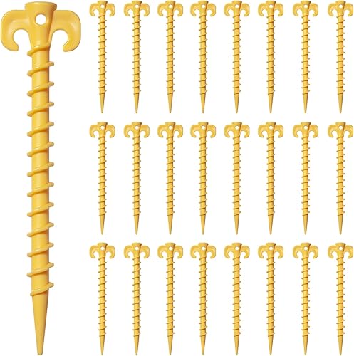 Miniatura 1 de SUNEZLGO Paquete de 8 estacas para tienda de campaña, estacas para inflables, diseño en espiral resistente de 7.5 pulgadas, estacas de suelo para
