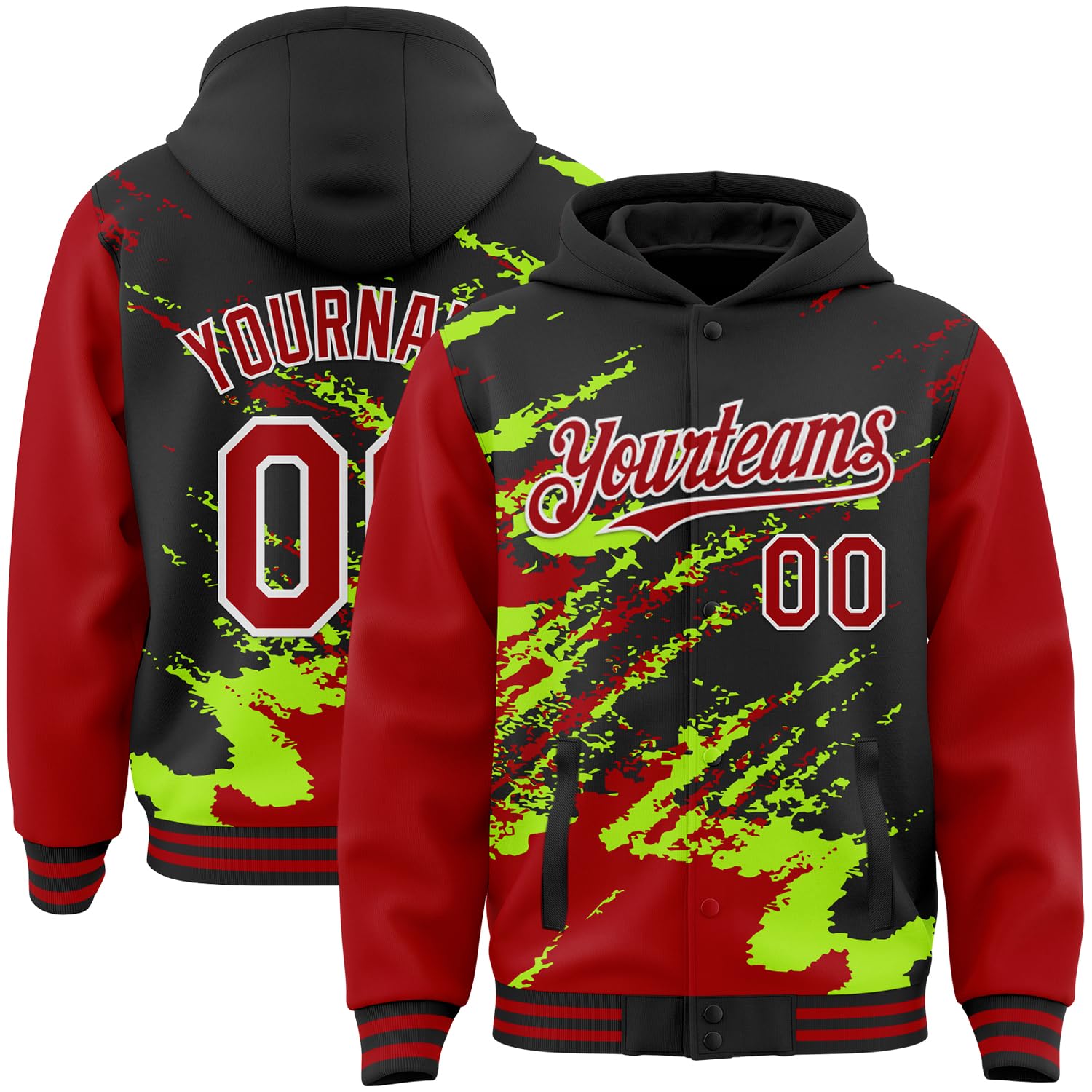 Custom Baseball Team Hooded Jacket Personalized Novelty Varsity Jackets Bomber Jerseys for Men Women Boys Girls