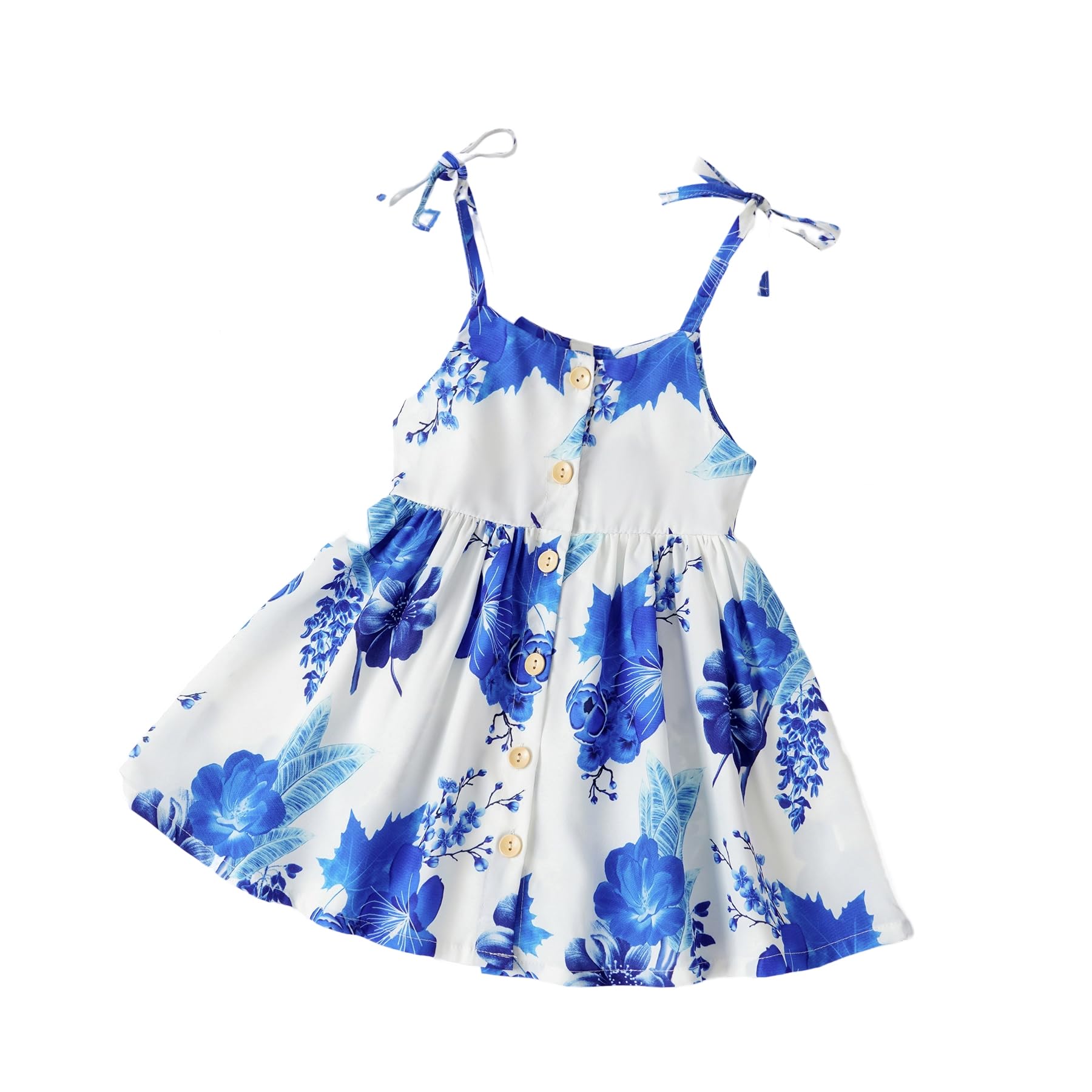 LYSMuch 1-7T Toddler Baby Girl Sleeveless Boho Dress Spaghetti Strap Outfit Casual Clothes