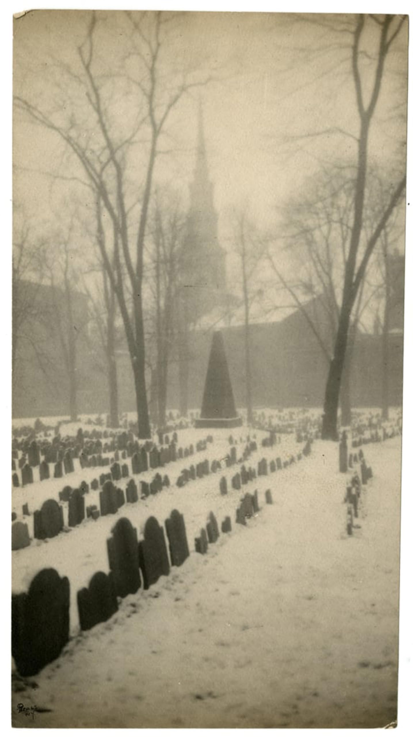 ARTXLXXBN Famous Prints Artwork Pictures Poster Painting Art Old Granary Burying Ground Boston by Jessie Tarbox Beals Artwork Landscape Pictures for Home Decor 60x90cm