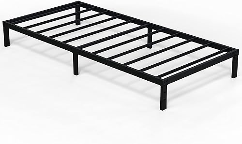 Miniatura 128 de EMODA Marco de cama Queen no necesita somier, plataforma de metal resistente de 6 pulgadas, marco de cama tamaño Queen con listones de acero, fácil