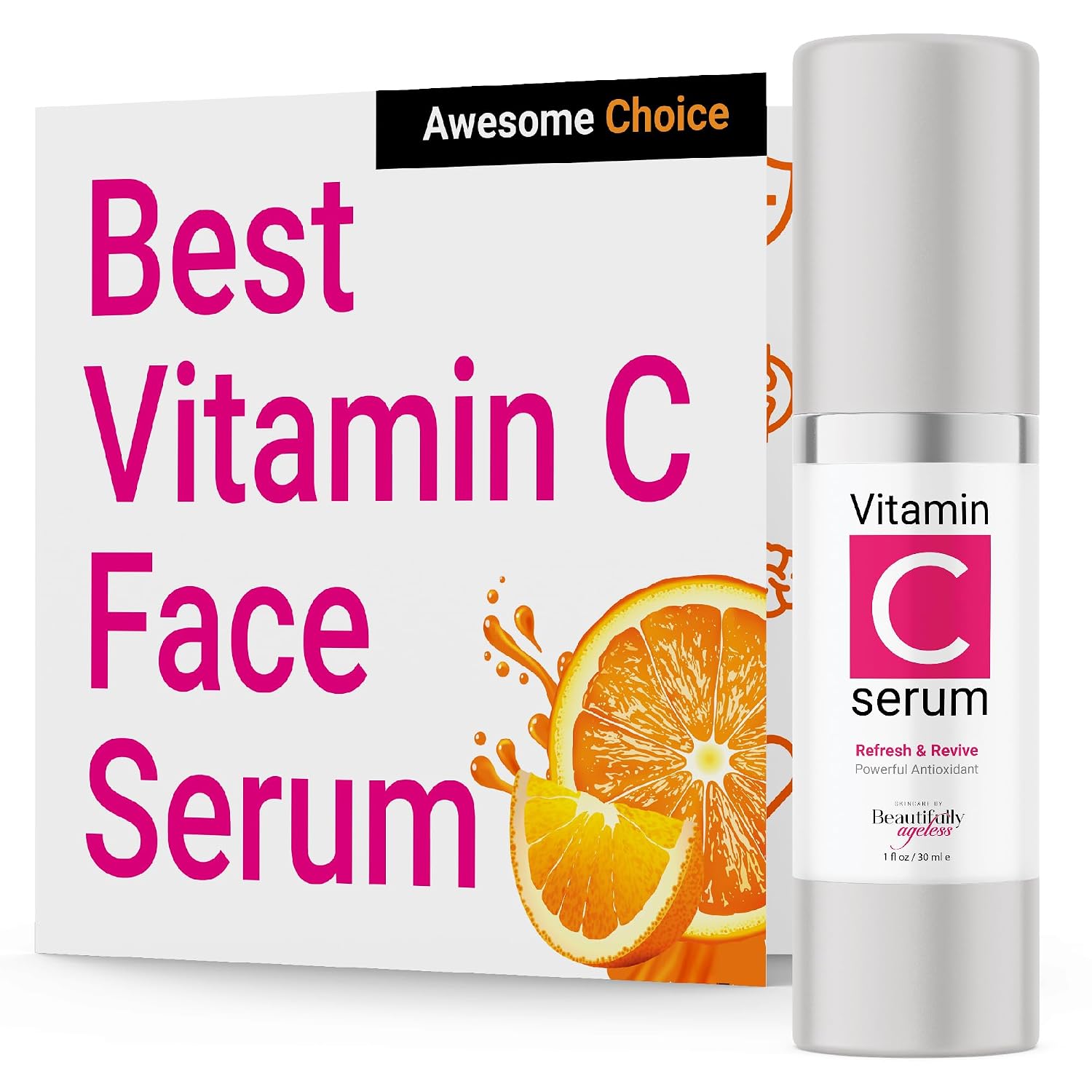 INCREDABRANDS Vitamin C Face Serum Smooths and Hydrates for a Radiant Glow 1 oz