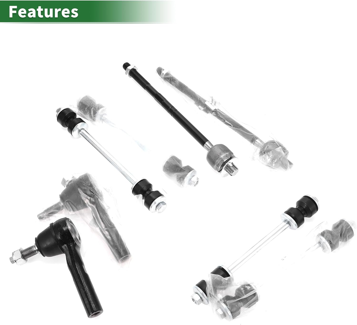 X AUTOHAUX 8 Pcs Front Suspension Kit Inner Outer Tie Rod Ends Front Rear Sway Bar Link for Ford Explorer 2006-2010 No.K7275/K80898/ES80786/EV800278