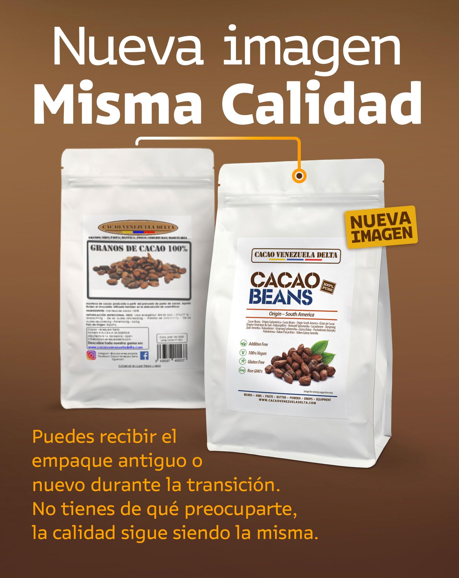 Cacao V Delta 1.5Kg de Granos Enteros de Cacao Puro Crudo Natural Criollo Semillas de Chocolate Theobroma de Origen Sudamérica Sin Tostar Vegano No GMO Sin Alérgenos Sin Gluten Antioxidante Sin Azúcar
