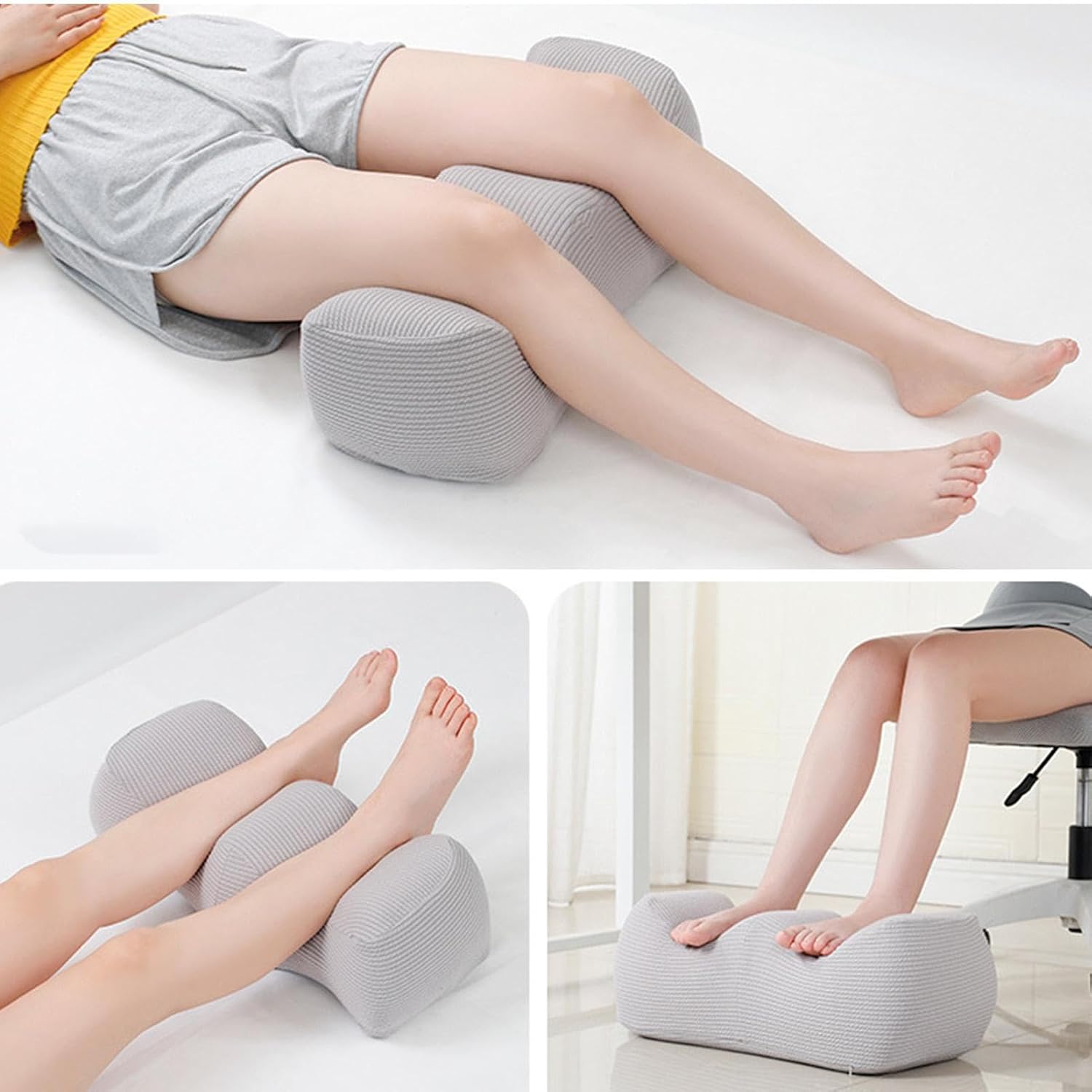 Foot Elevation Pillow | Foot Elevation Pillow | Bed Wedge Pillow for Knee, Contoured Leg Rest Pillow, Supportive Knee Elevation Cushion, Leg Lift Pillow for Back Aches & Pregnancy