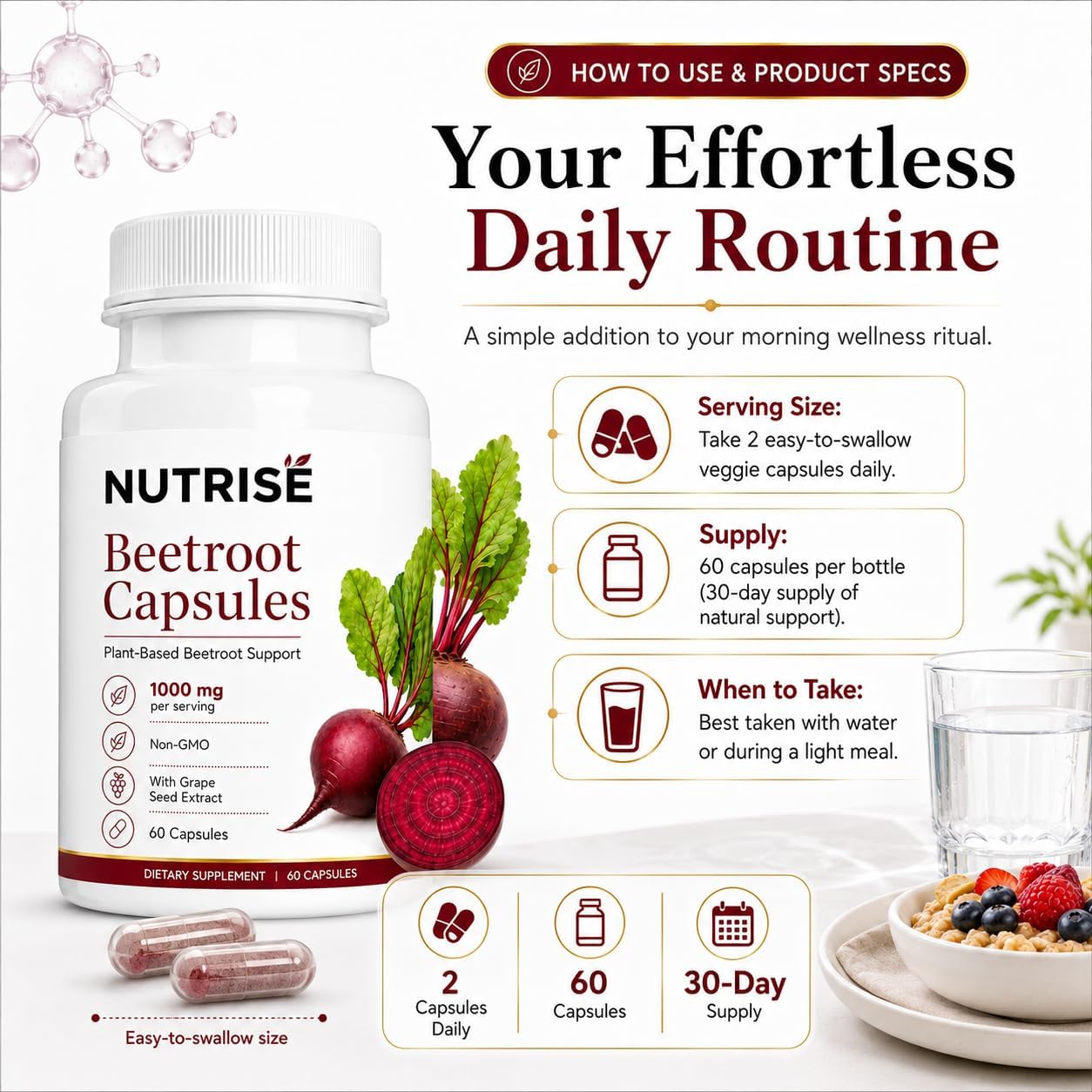vitalleap Everhuman Beetroot, Nutrise Beetroot Capsules with Grape Seed Extract, Beet Root Supplement for Adults, 60 Capsules — Amazon image 7
