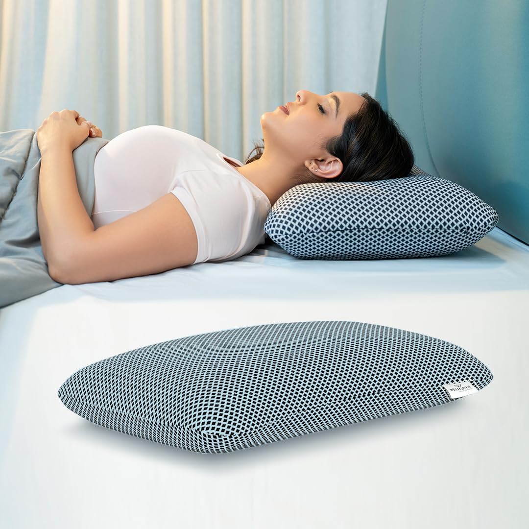 WELLGIVER Ergonomic Memory Foam Pillow for Neck Pain (ComfortCloud-Midnight Blue (Set of 1))