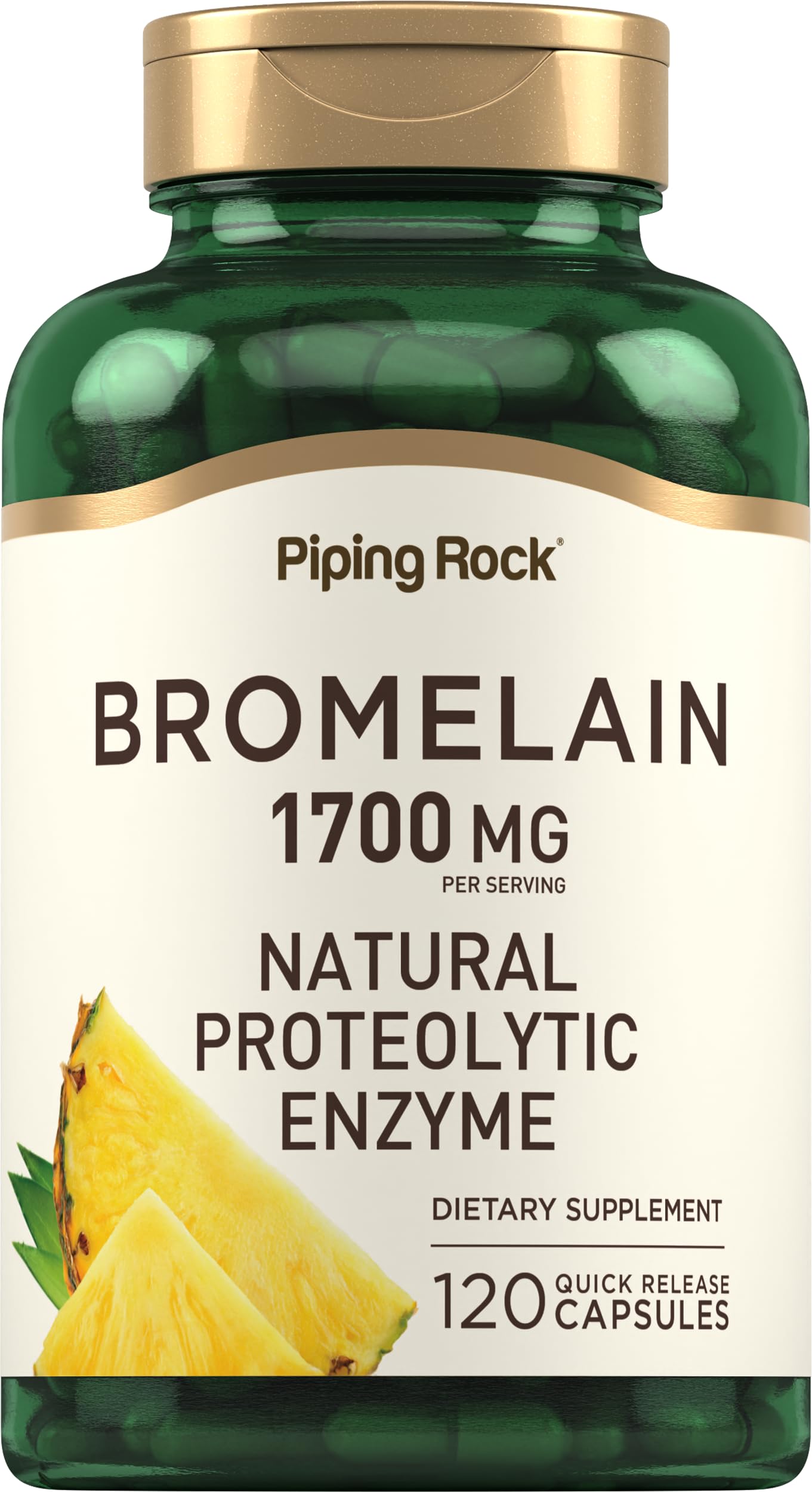 Piping Rock Bromelain Supplement | 1700 mg | 120 Capsules