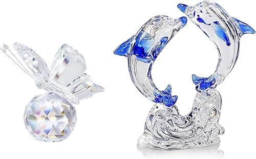 H&D HYALINE & DORA Figuritas de cristal, adorno coleccionable, estatua de adorno de vidrio cortado