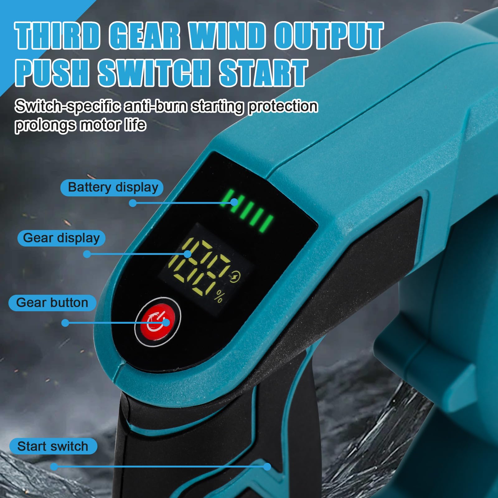 Soplador de hojas con batería Makita de 18 V, 230 MPH 2 en 1, soplador de hojas eléctrico y aspiradora, motor sin escobillas, 3 velocidades, soplador de hojas manual para jardín, hojas, nieve, sin