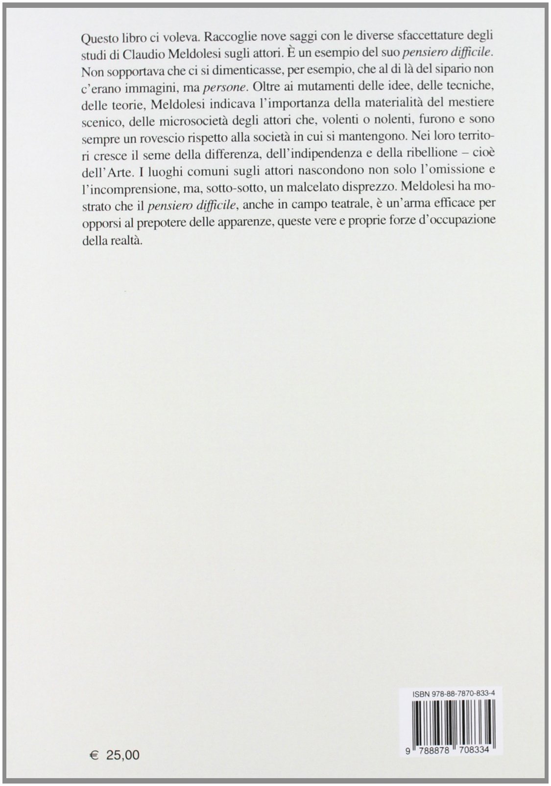 Pensare l'attore