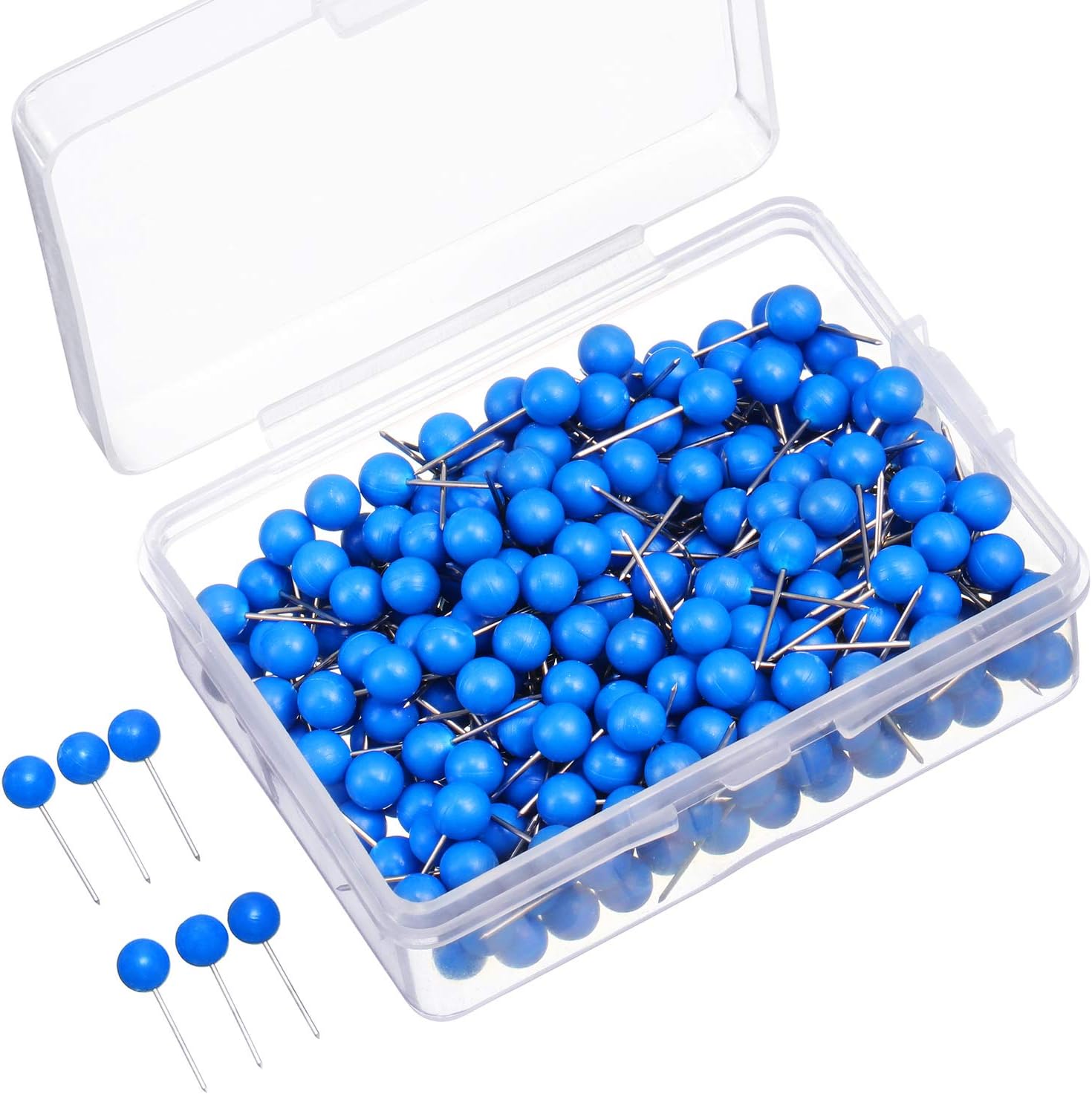 500 Pack Map Push Pins Map Tacks Small Size (Blue, 1/8