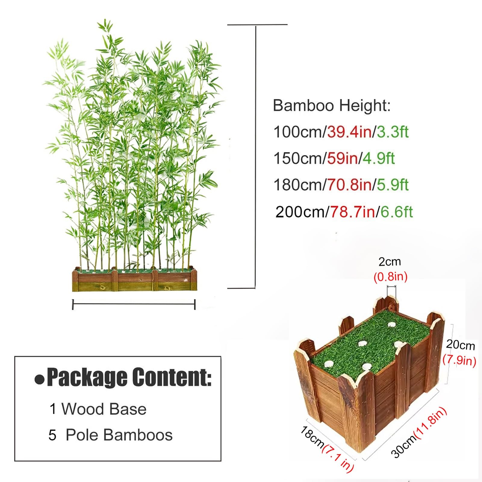 Amazon.de: Knstliche Bambuspflanze, 2 m hoch, fr Garten/Terrasse/Balkon,  Schwimmbad, Dekoration, Outdoor, Simulation, Bambusbaum, Ornamente, ...