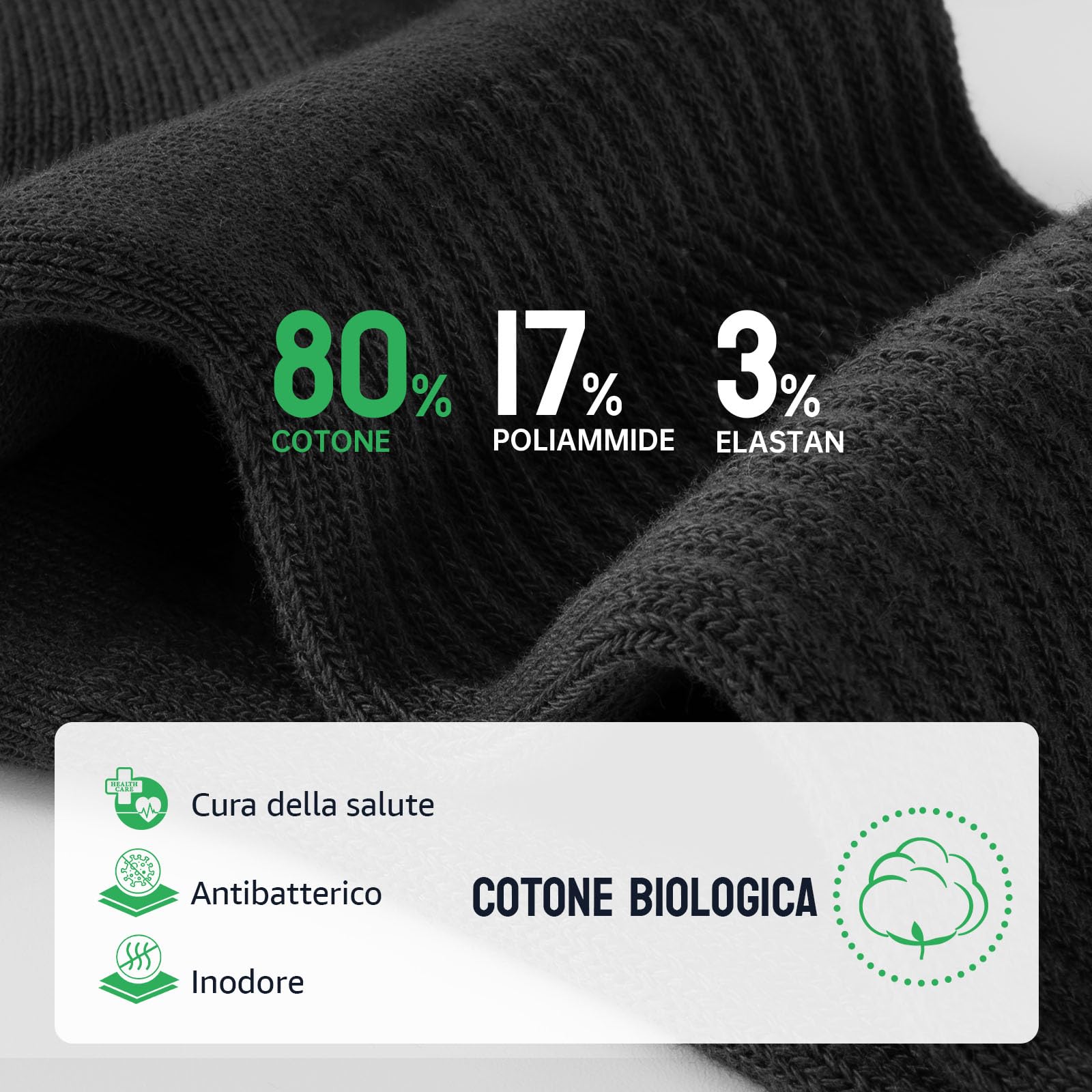Alaplus Calzini Lunghi Uomo Donna 6 Paia, Calze lavoro in Cotone Traspiranti Antiscivolo, Calzini Sportive Uomo Estive Ideali per Running Trekking