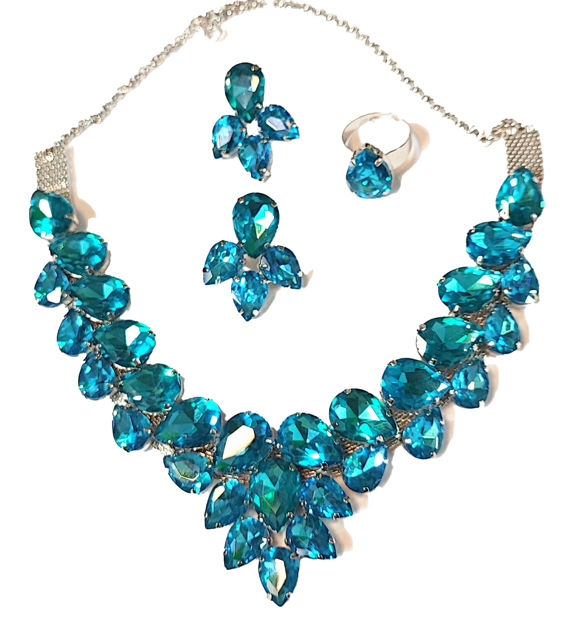 Level up point -GLASS BEADS COMPLETE Statement Necklace and Earring For Women and girls design any occasion (GREEN) (B0CKRXV5DK) Amazon Price History, Amazon Price Tracker