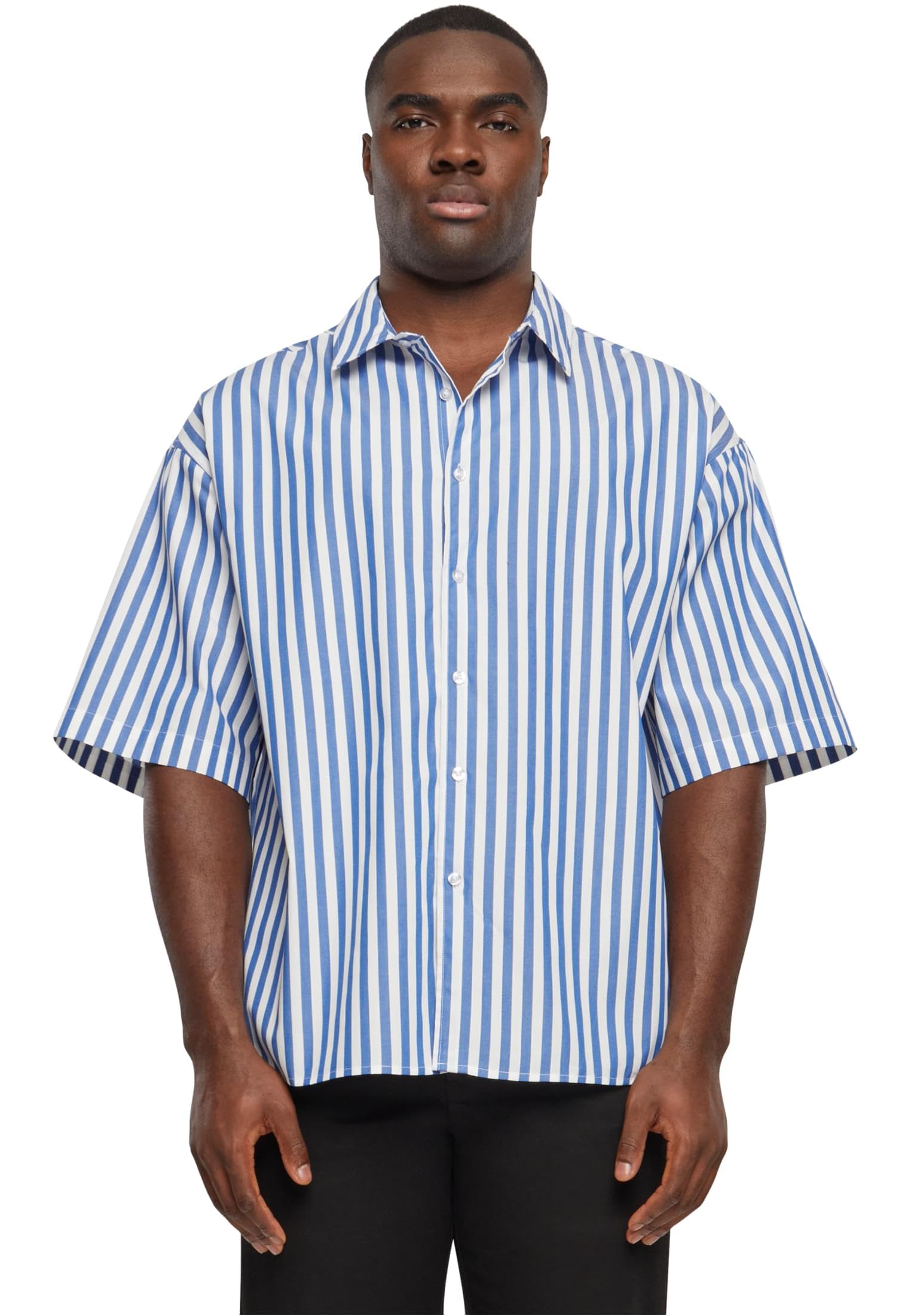 Urban Classics Herren Hemd Striped Short Sleeve Summer Shirt – gestreift, Kurzarm