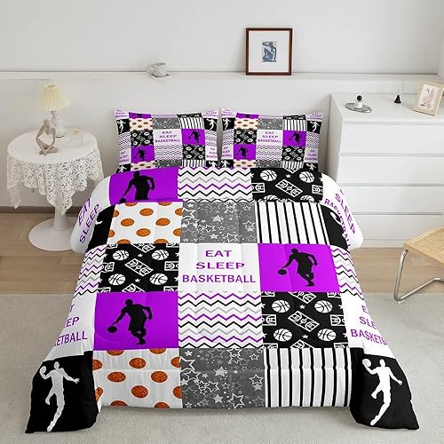 Miniatura 8 de Eat Sleep - Juego de edredón de golf para hija y niños, mejor decorativo para edredón, relleno de edredón geométrico a cuadros, juegos deportivos,