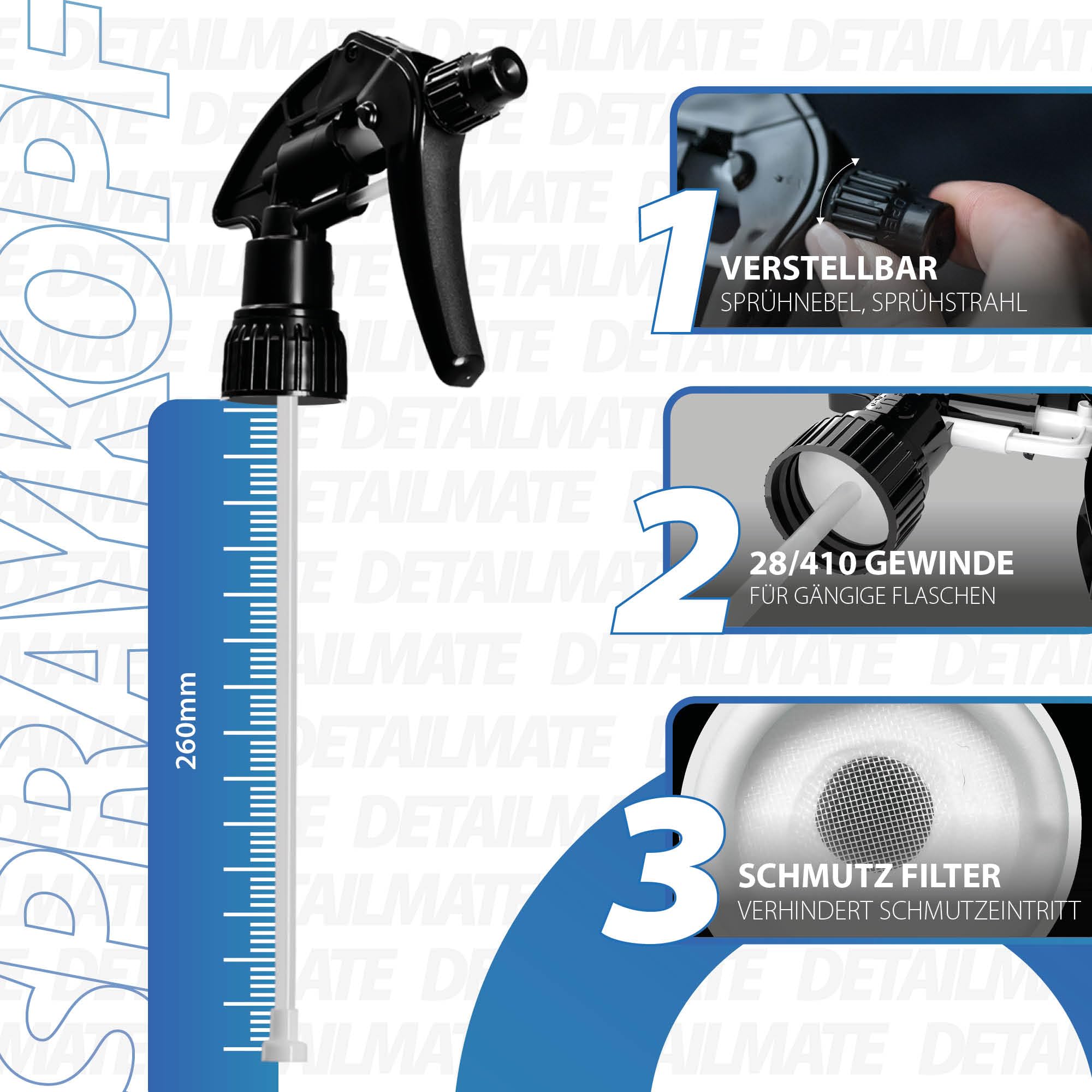 detailmate Lot de 1 spray de finition chimique de Koch 1 l, Quick Detailer + tête de pulvérisation Nuke Guys Made by Canyon 260 mm (+ Finish Towel)