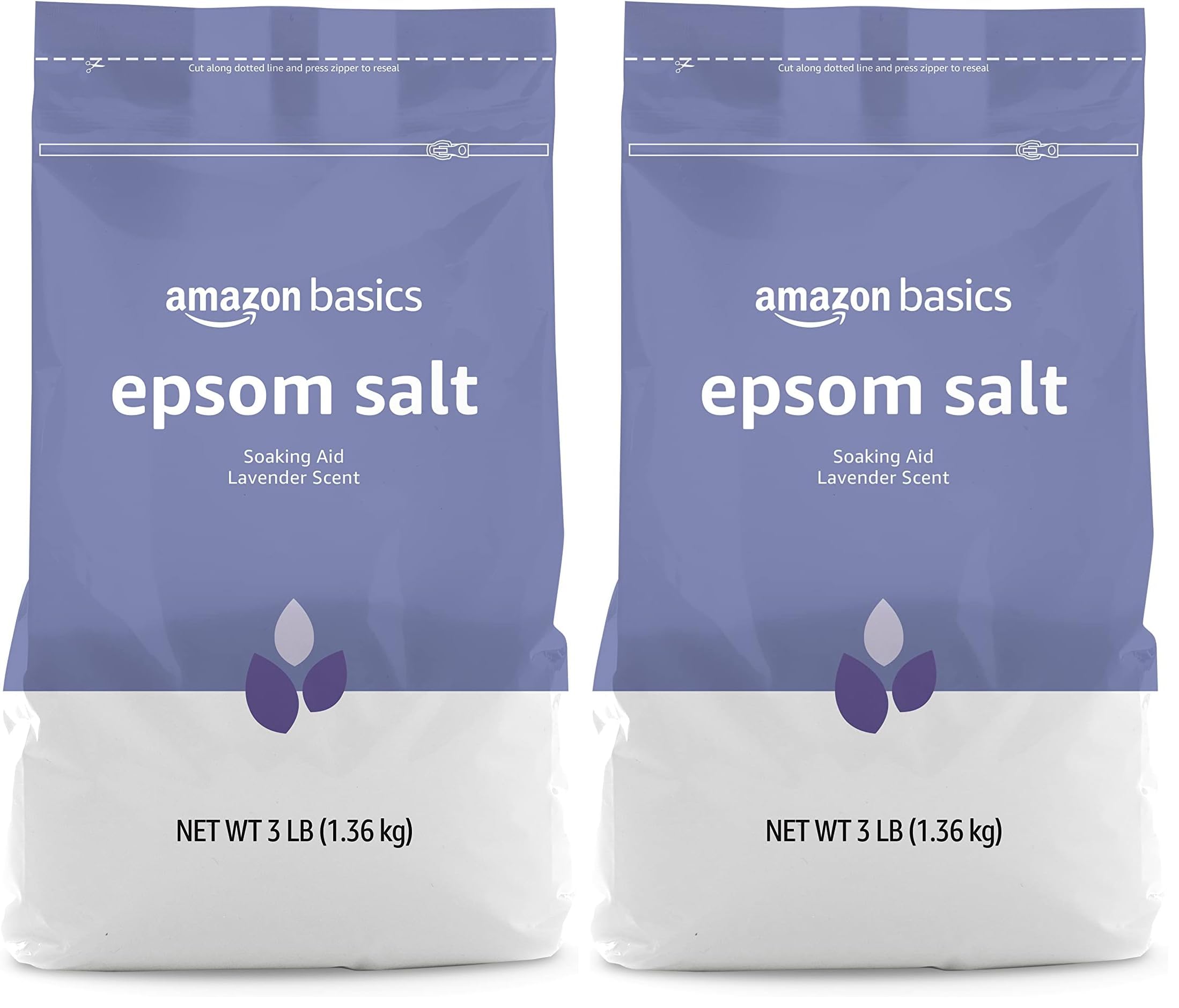 Amazon Basics Epsom Salt, Lavender Scented, 3 Pound, 2-Pack | Soaking Aid | Previously Solimo