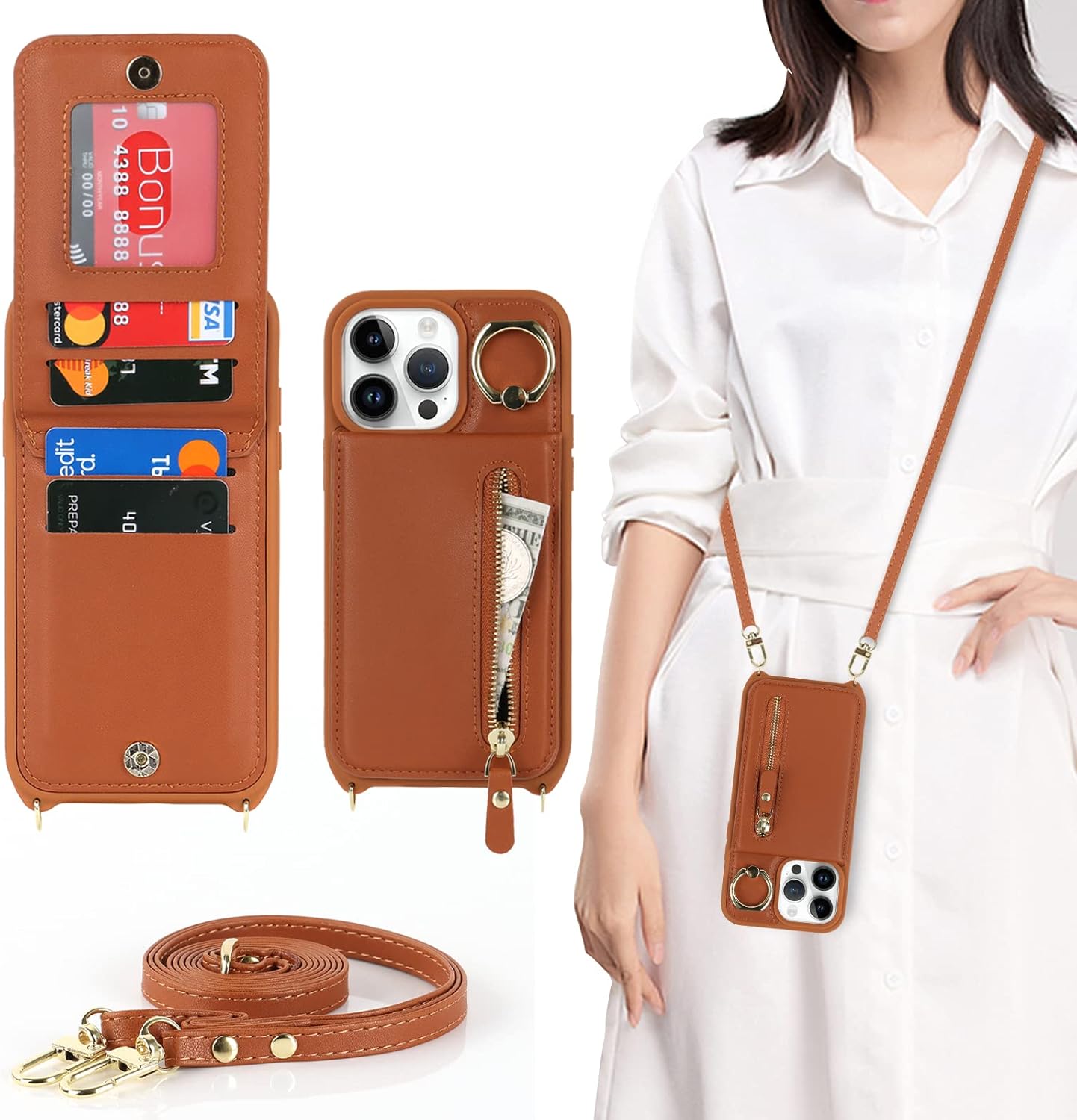 DEYHU iPhone 13 pro Case with Card Holder for Women, iPhone