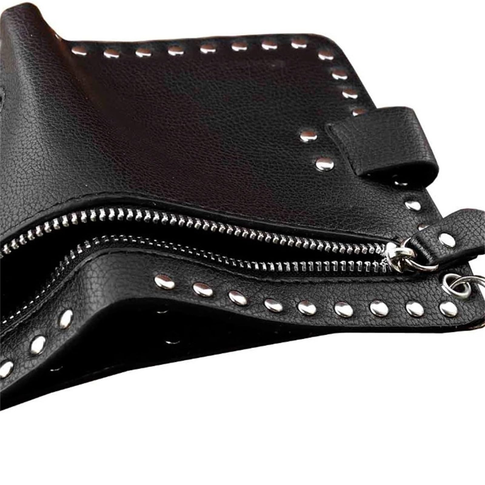Cartera con Cadena para Hombre Cartera de Cuero Negra Plegable con Cadena for Hombre, Estilo Motero, Punk, gótico