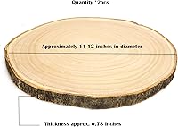 Vista 2 de 2 piezas de rodajas de madera grandes para centros de mesa de 11-12 pulgadas, rodajas redondas de madera para decoración de mesas, círculos