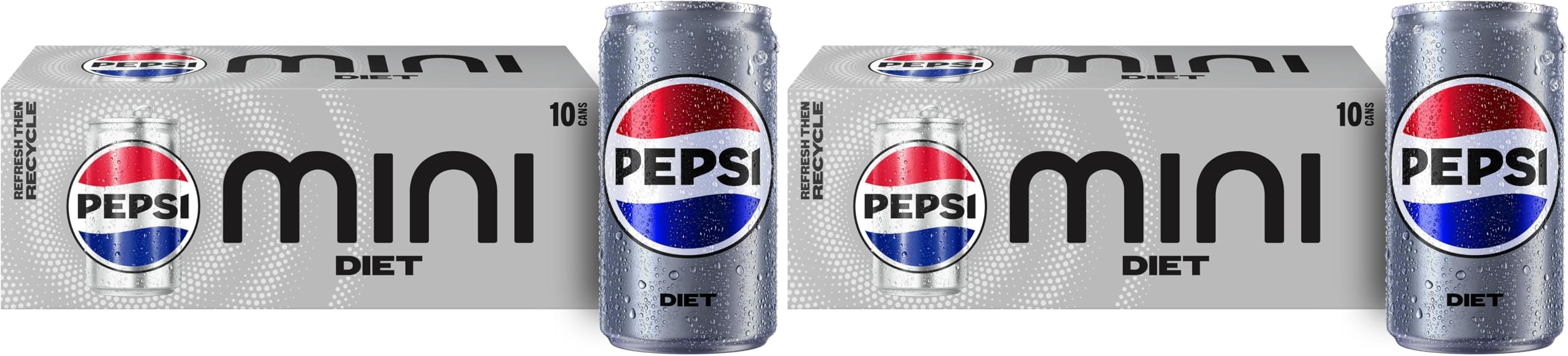 Diet Pepsi Soda, 7.5 Ounce Mini Cans, (Two packs of 10)