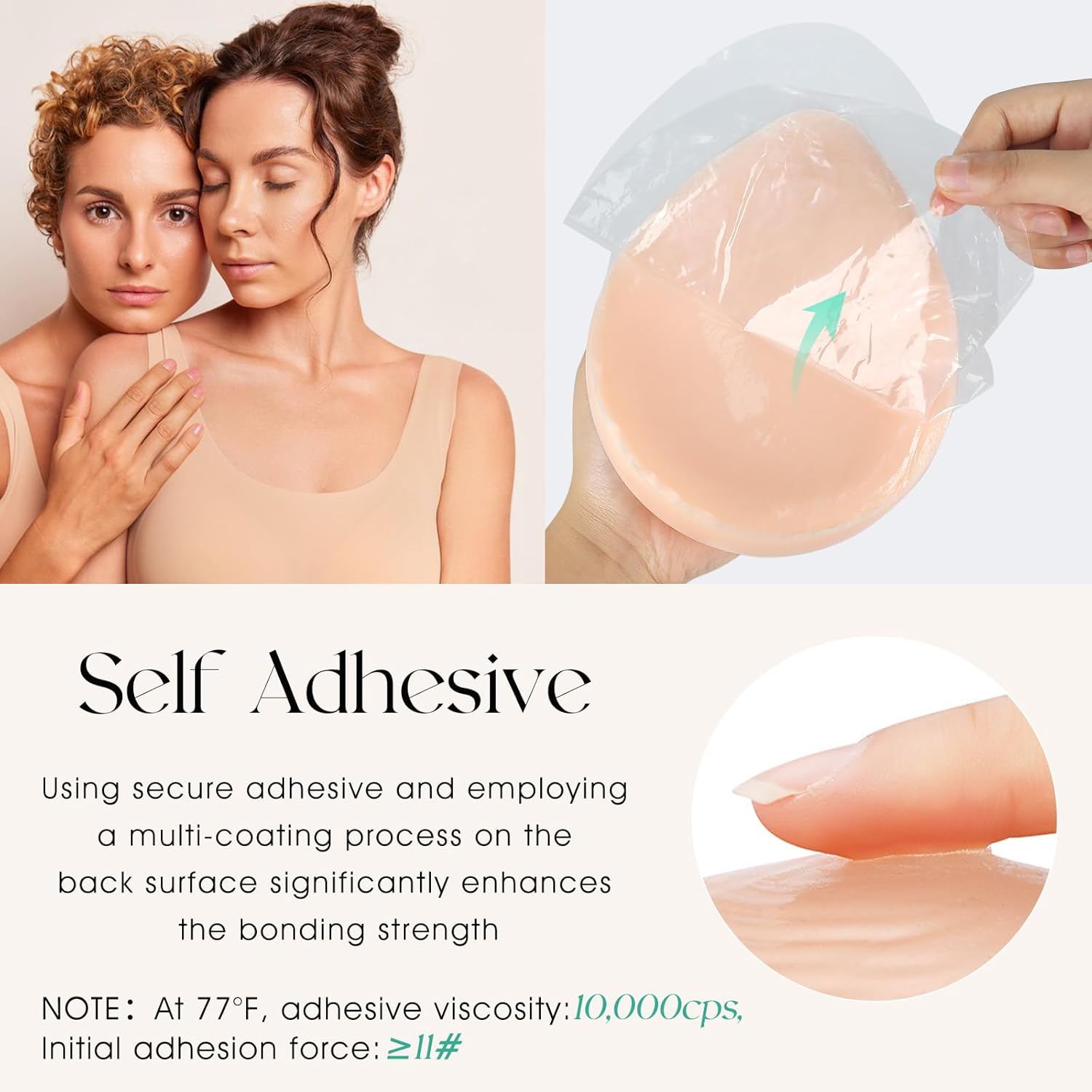 Vollence Self Adhesive Silicone Breast Forms Fake Boobs for Mastectomy Prosthesis Crossdresser Transgender Cosplay