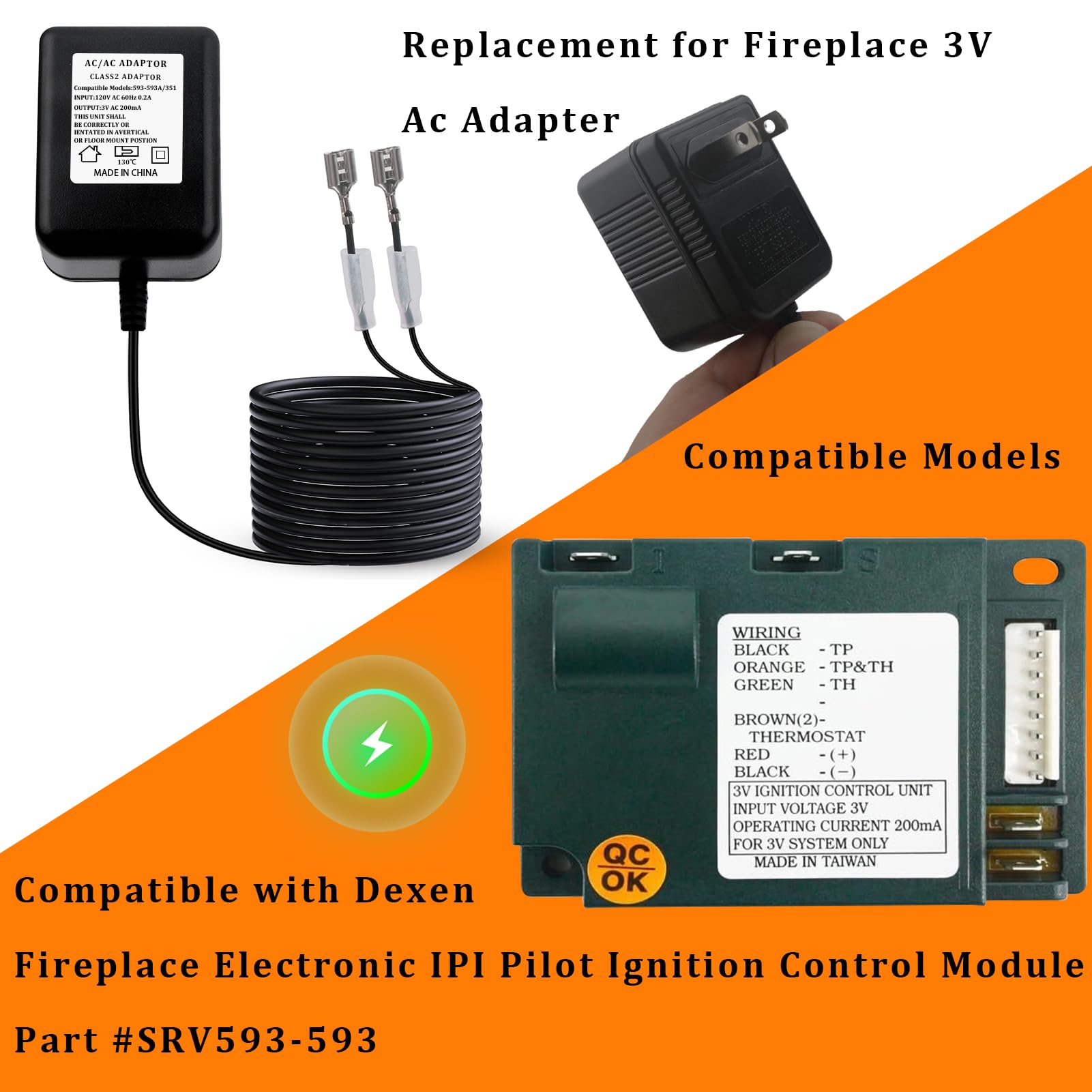 Amazon.com: AC Adapter Transformer 3V for Dexen Fireplace