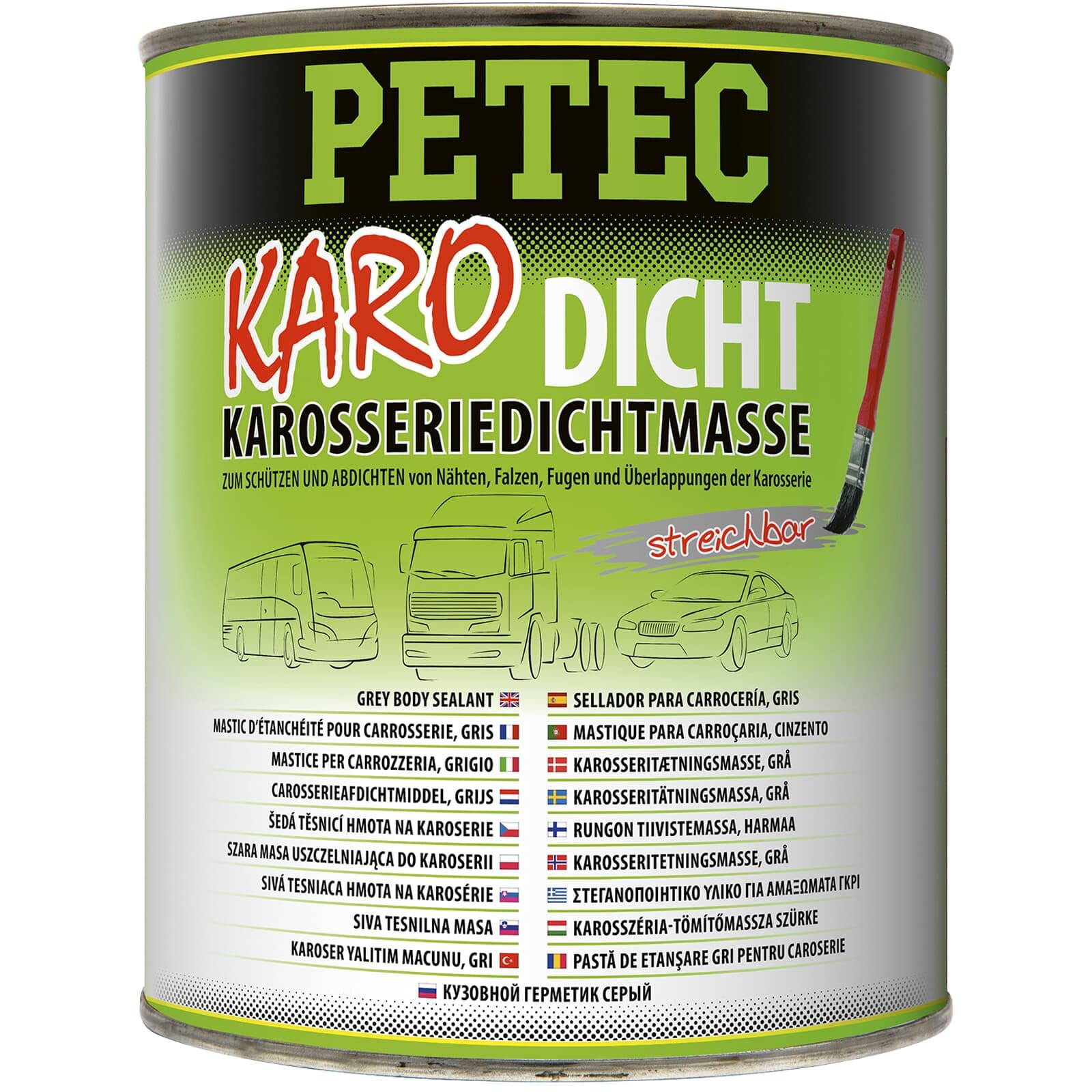 PETEC 3x 94130 Dichtstoff (1000 ml) | 3x 94130, Karo-Dicht, Karosseriedichtmasse grau
