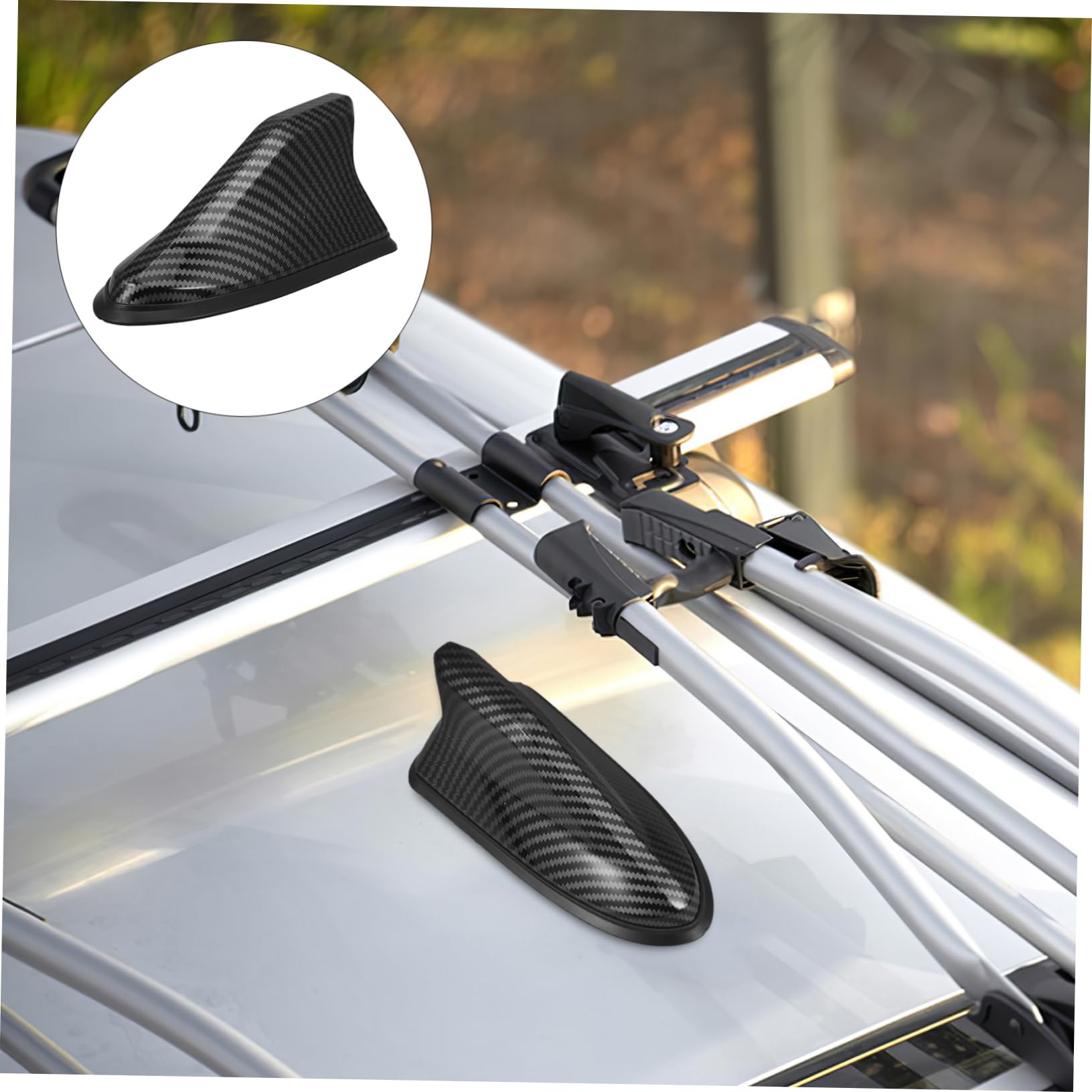 GLEAVI 4piezas Decoración De Antena De Techo De Coche Diseño De Carbono Instalación Sencilla Accesorio para Mejorar Estética Automotriz
