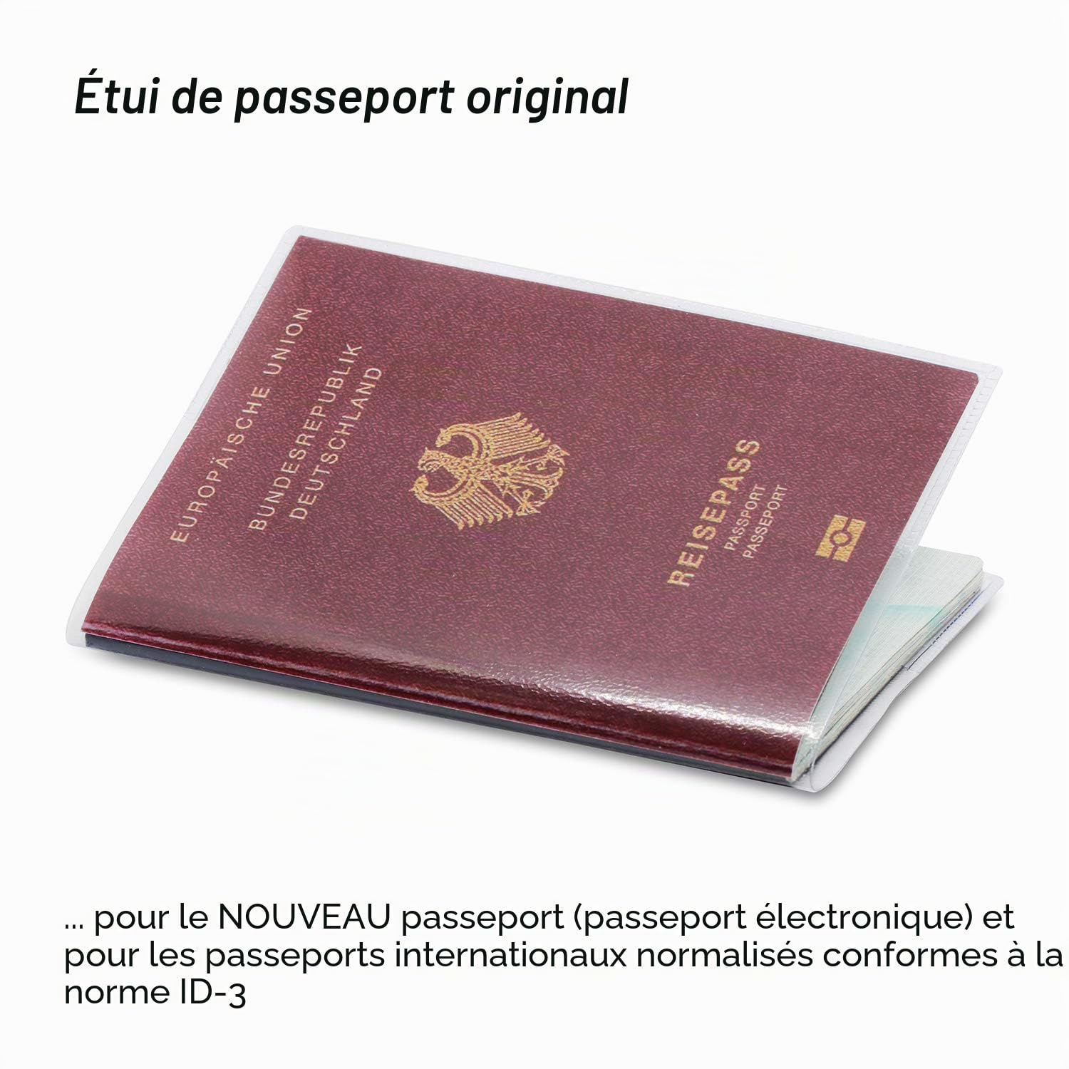 Nekava Lot de 2 étuis de Protection pour Passeport (à partir d'avril 2017), indélébile et Transparent dans Une Housse de Protection indéchirable. Protège de l'eau, de la poussière et de la saleté
