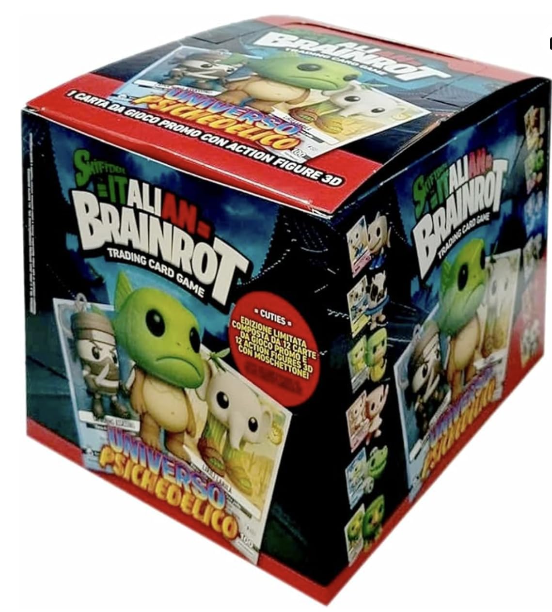 Skifidol Brainrot Trading Card Game, Serie 2 Universo Psichedelico, Set Limitato con 12 Carte da Gioco e 12 Action Figure 3D, Display da Collezione
