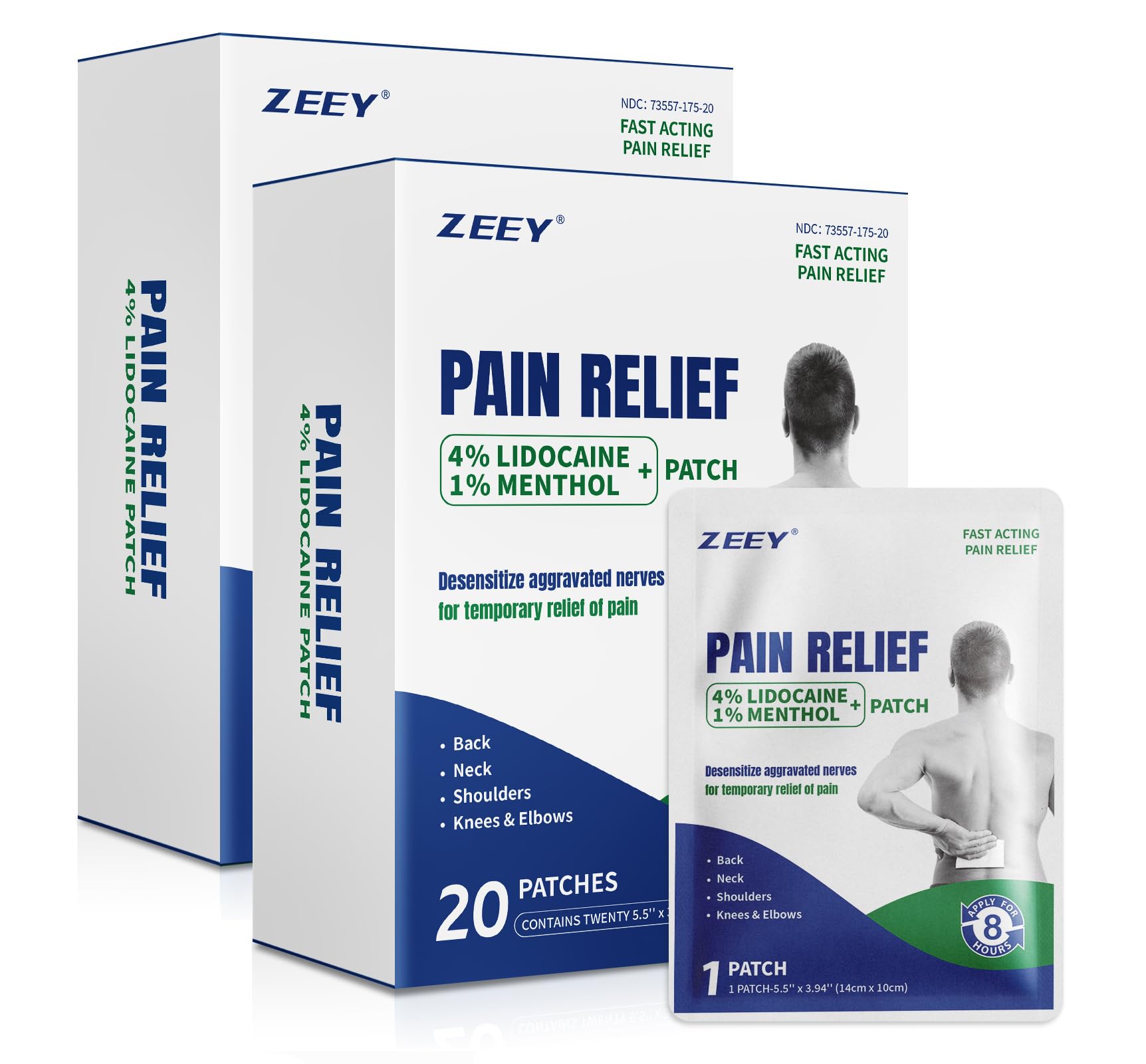 ZEEY 4% Lidocaine Pain Relief Patches Maximum Strength OTC, 20Ct — Amazon image 11