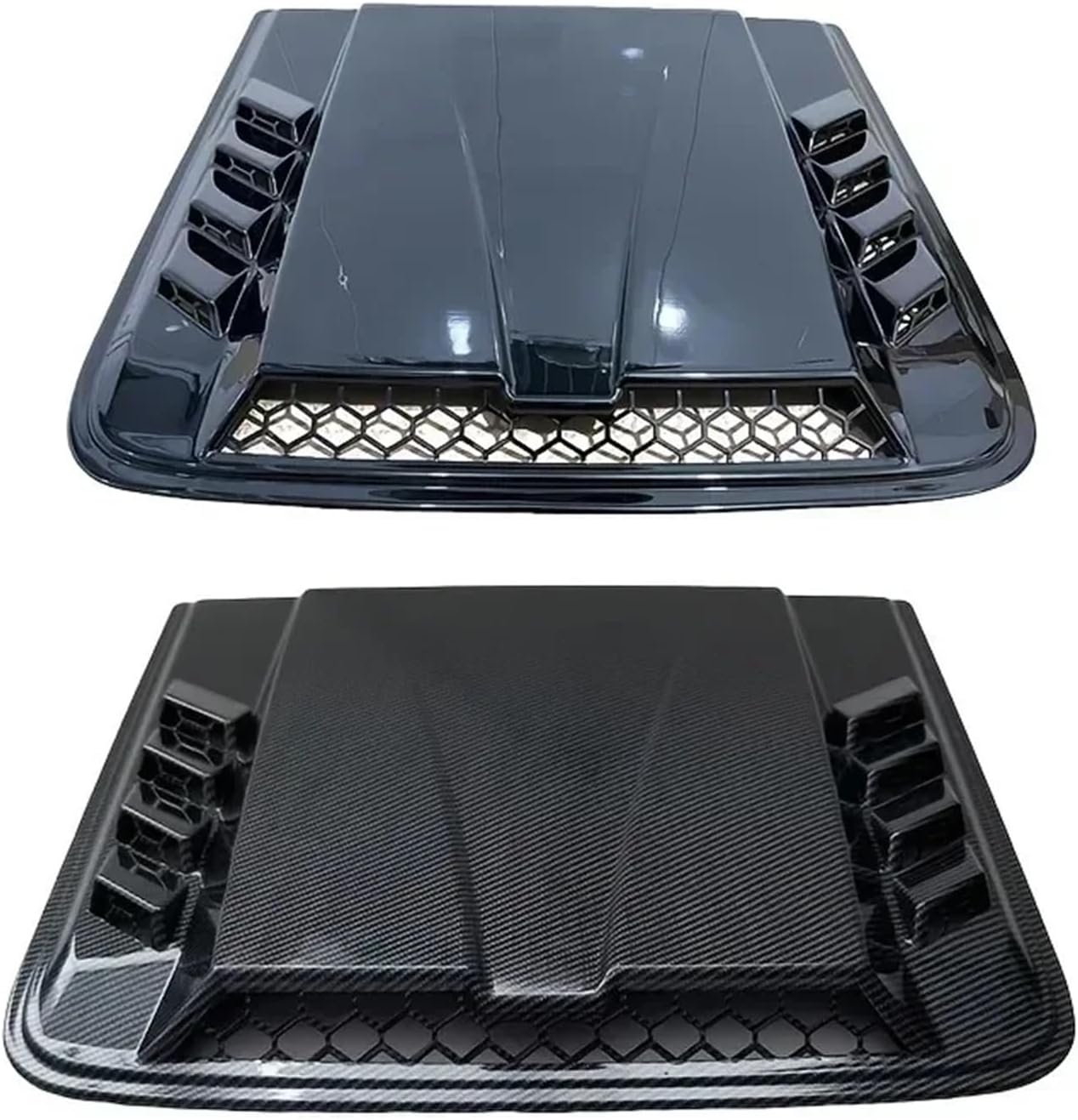 Universal Car Air Outlet Decoration Trim Plastic Hood Scoop Fake Air Flow Intake Vent Covers Auto Exterior Accessory(Carbon Fiber Look)